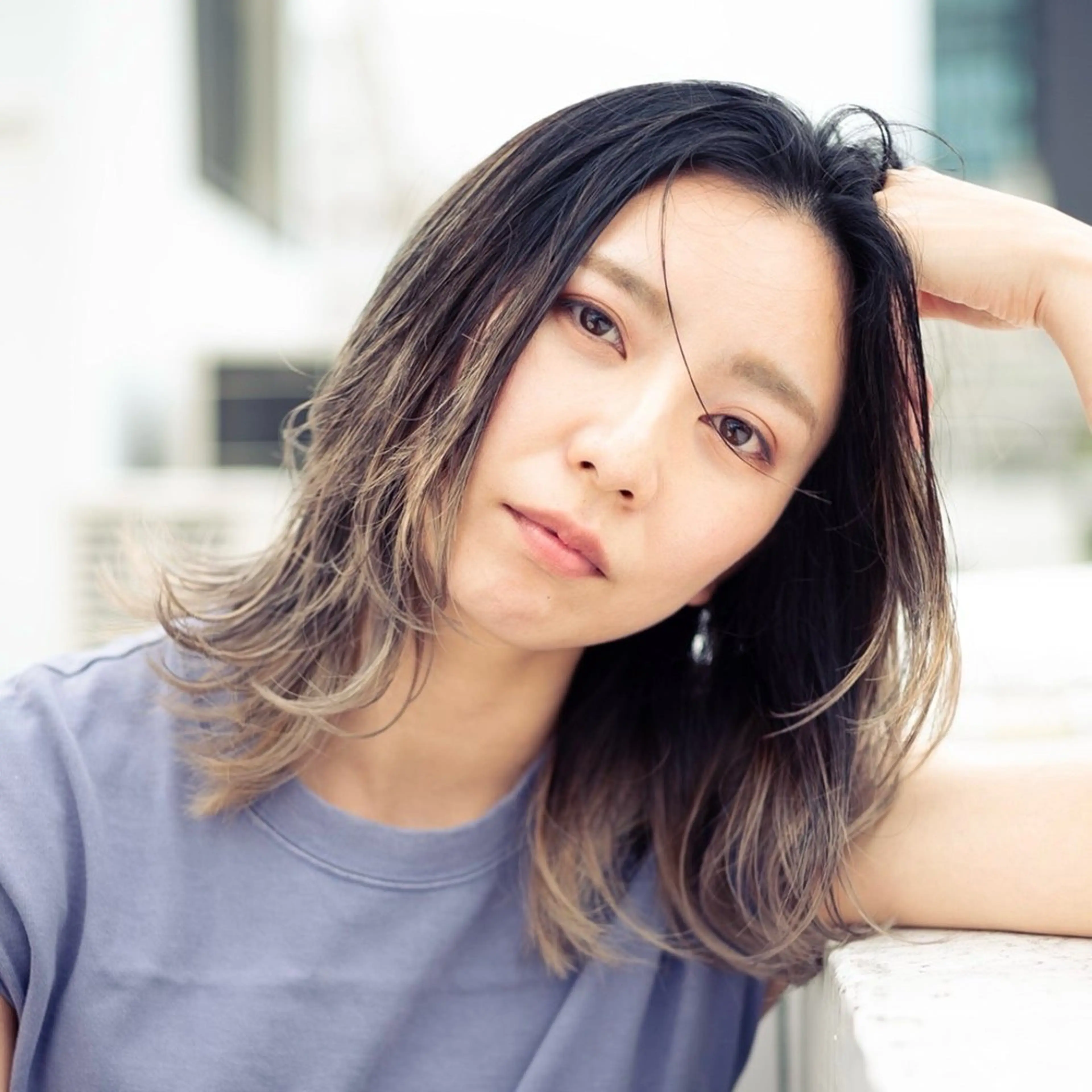 ミディアム カラー stylist田口 祐歩のヘアスタイル
