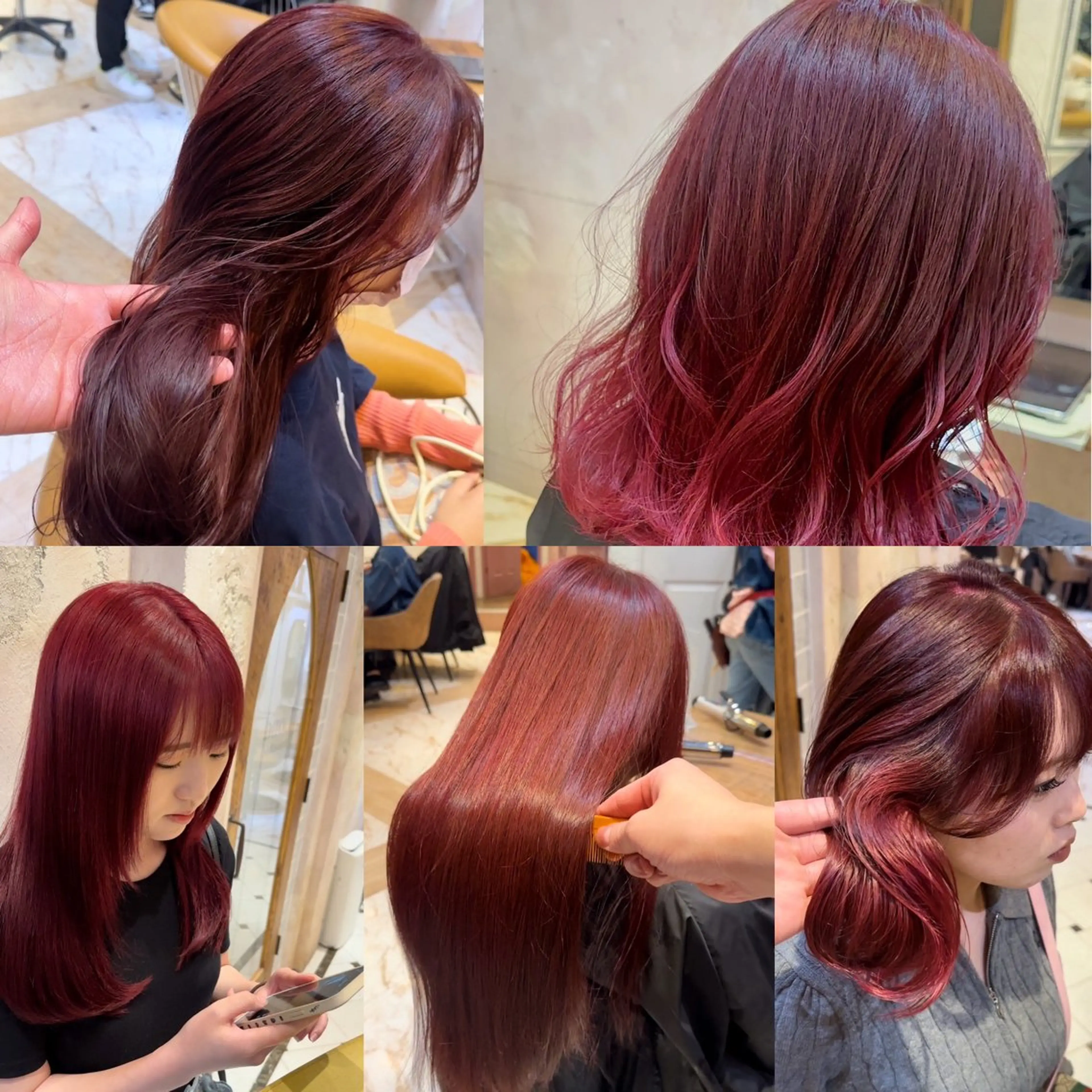 ミディアム カット ヘアカラー トリートメント ブリーチなしダブル カラー縮毛矯正　下野のヘアスタイル