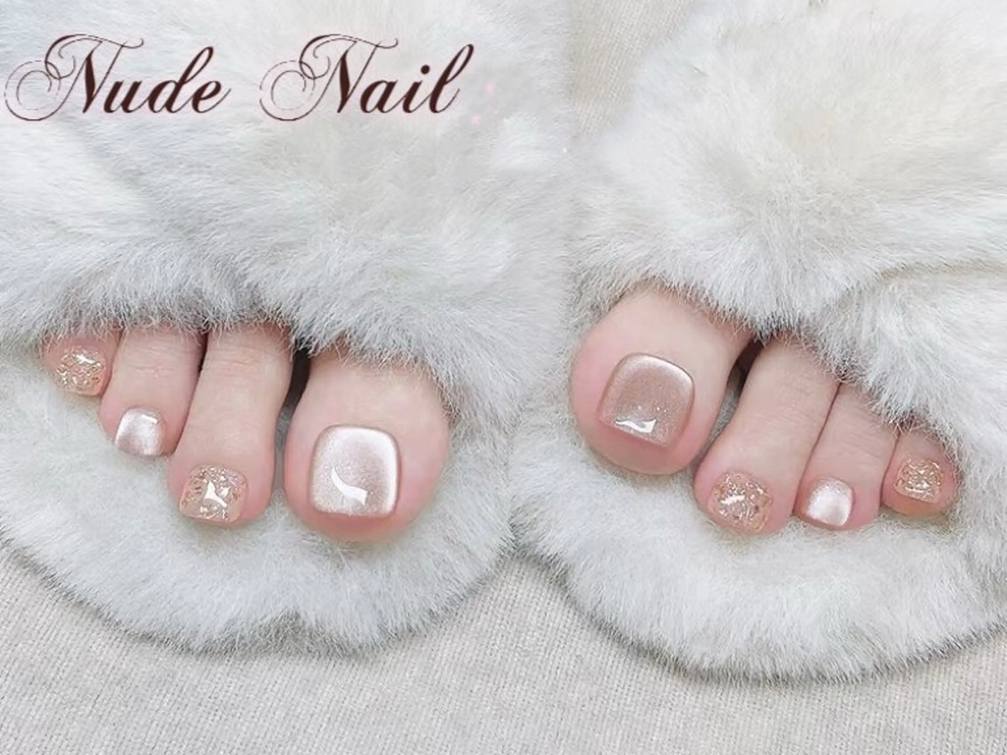 ネイル チークネイル 長さ出し フットネイル フレンチネイル ジェルネイル Nude Nailstudioのネイルデザイン