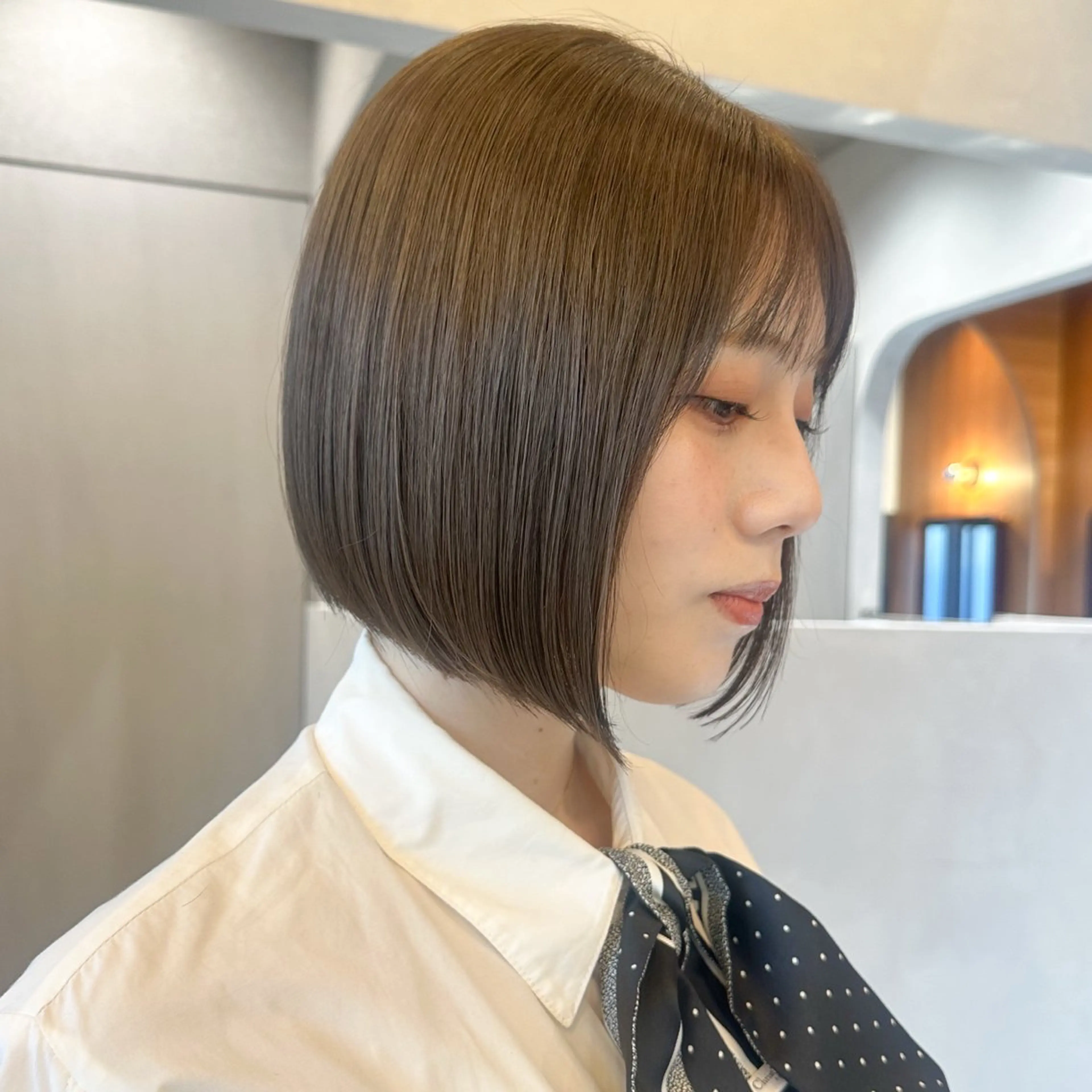 ミディアム カット 縮毛矯正 トリートメント ボブ フレンチボブ/ レイヤー縮毛Yukiのヘアスタイル