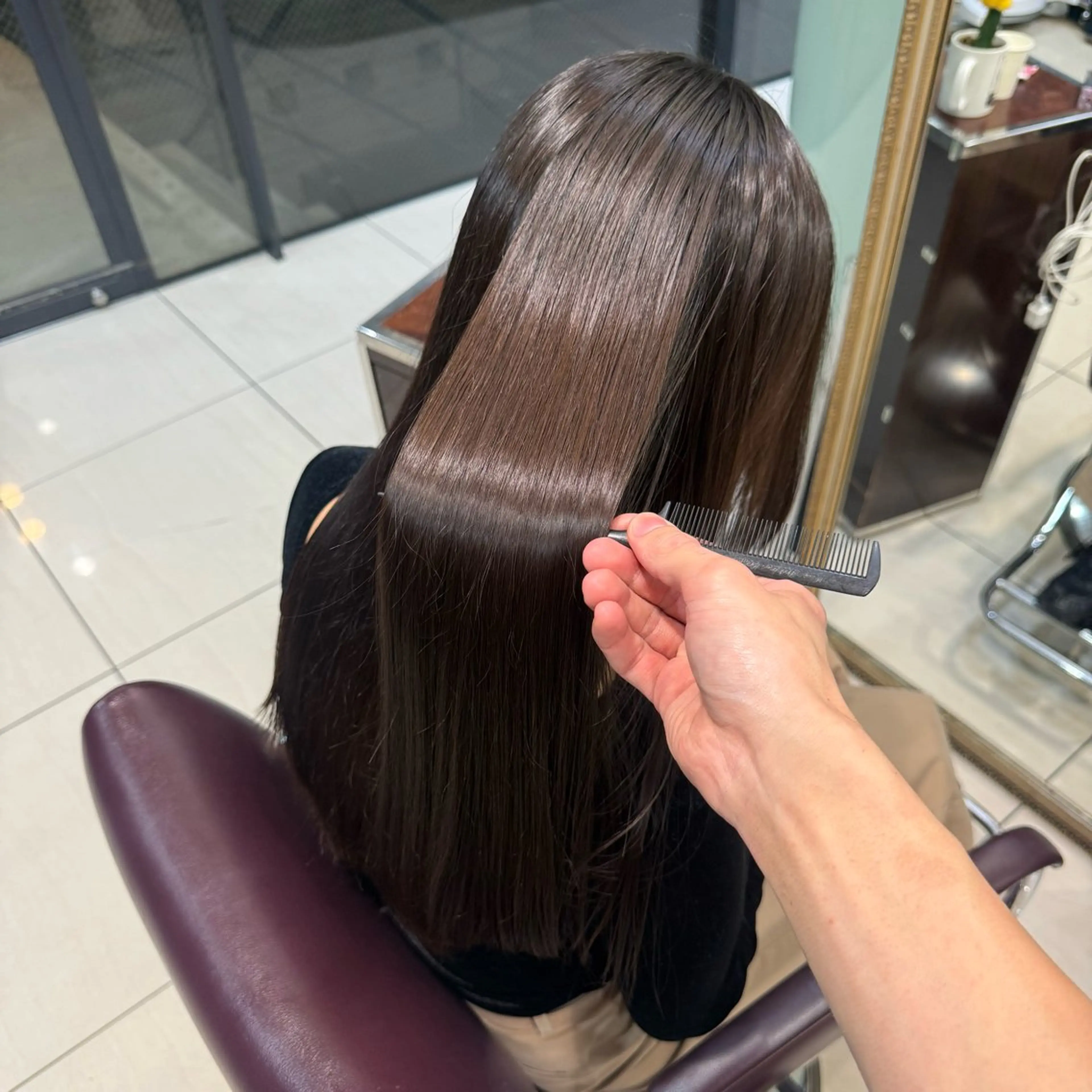 セミロング パーマ セミロングパーマ くせ毛 韓国風ヘア レイヤーカット デジタルパーマ ヘアカラー パーマ 縮毛矯正 トリートメント 韓国風パーマ🌿コテ 巻き風パーマ/るいのヘアスタイル