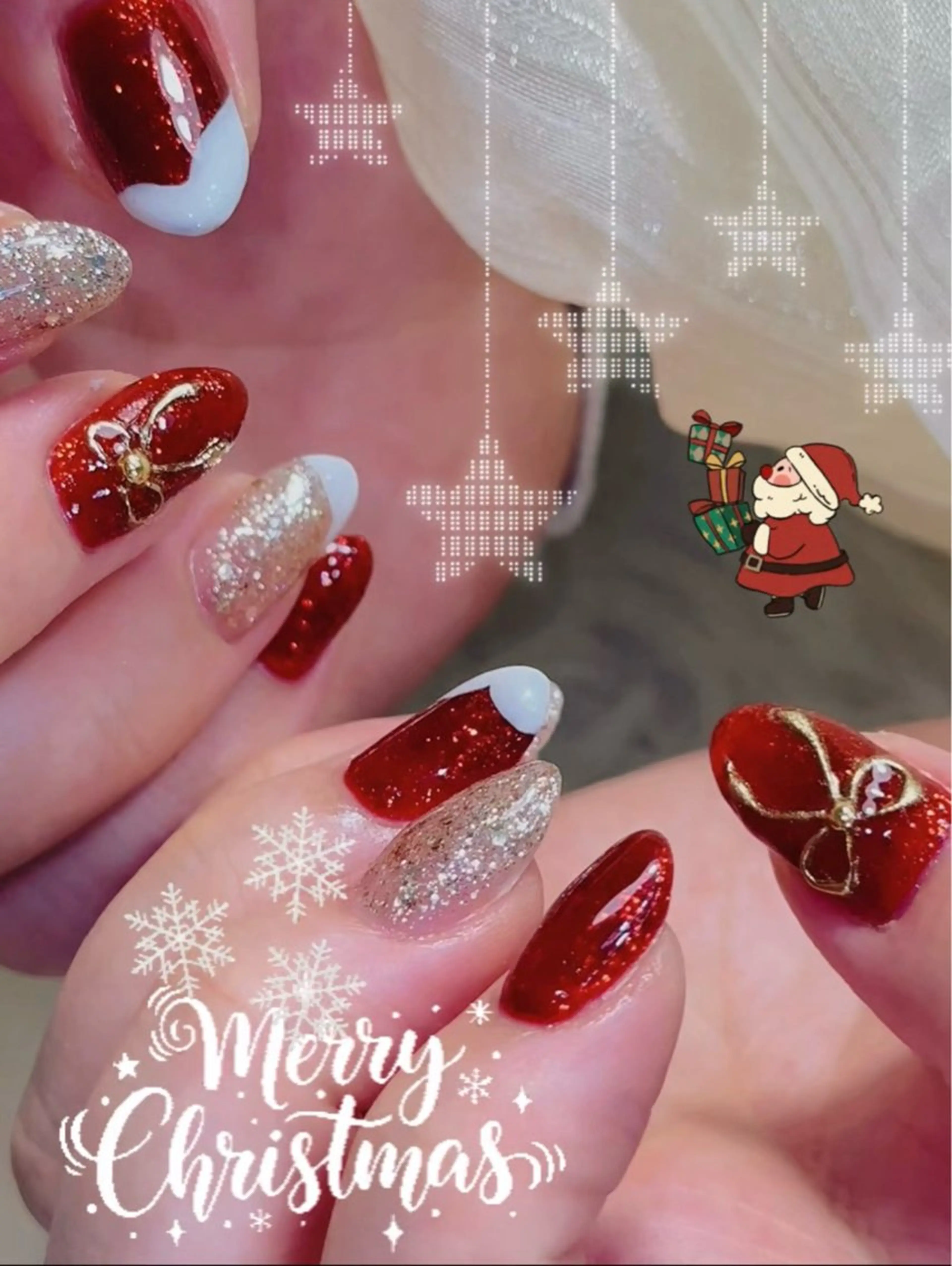 ネイル ジェルネイル ハート マグネットネイル ミラーネイル パラジェル Reona Nailのネイルデザイン