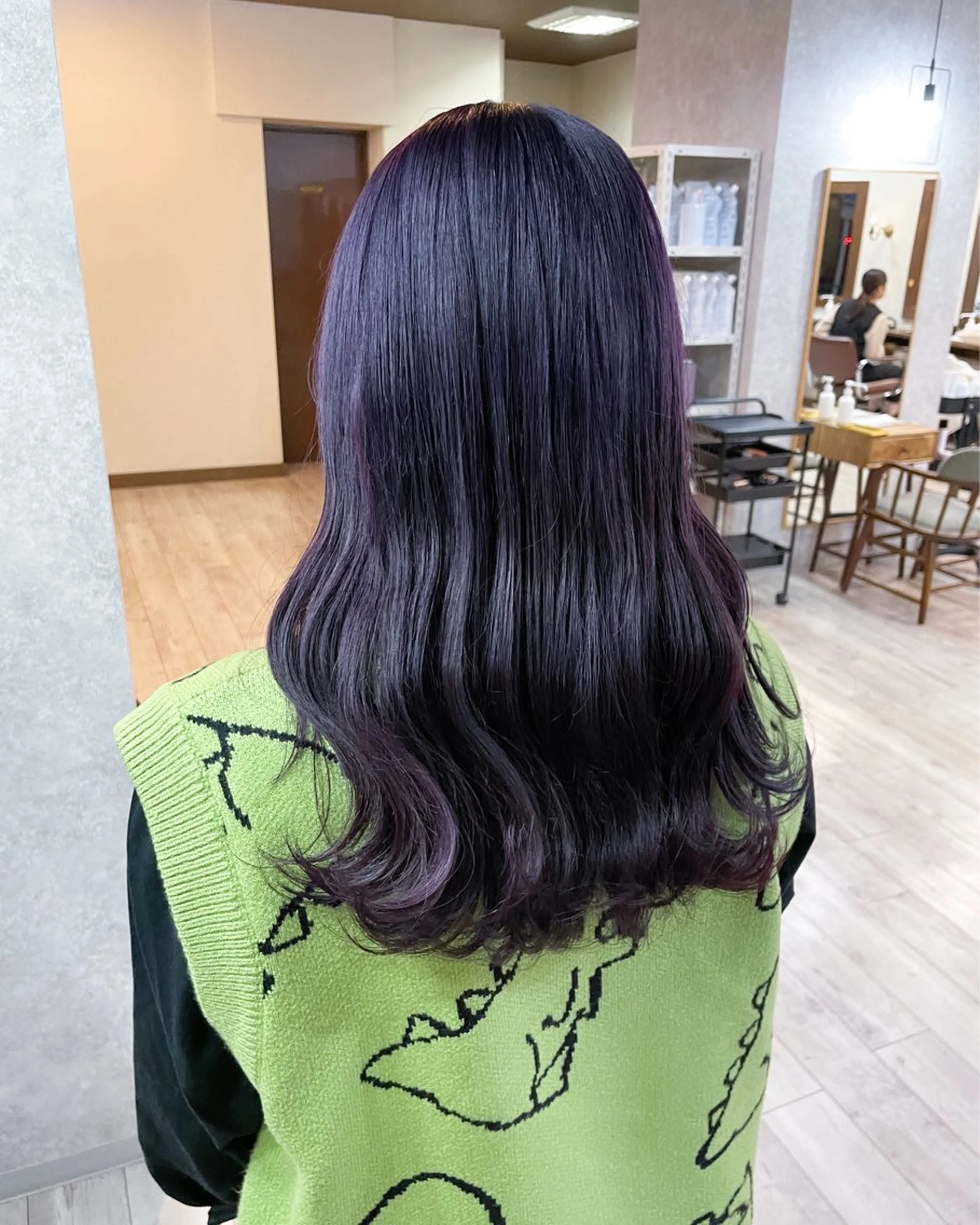 セミロング カラー ディープラベンダー ラベンダーカラー ヘアカラー トリートメント イワタ マハ/ minim hairのヘアスタイル