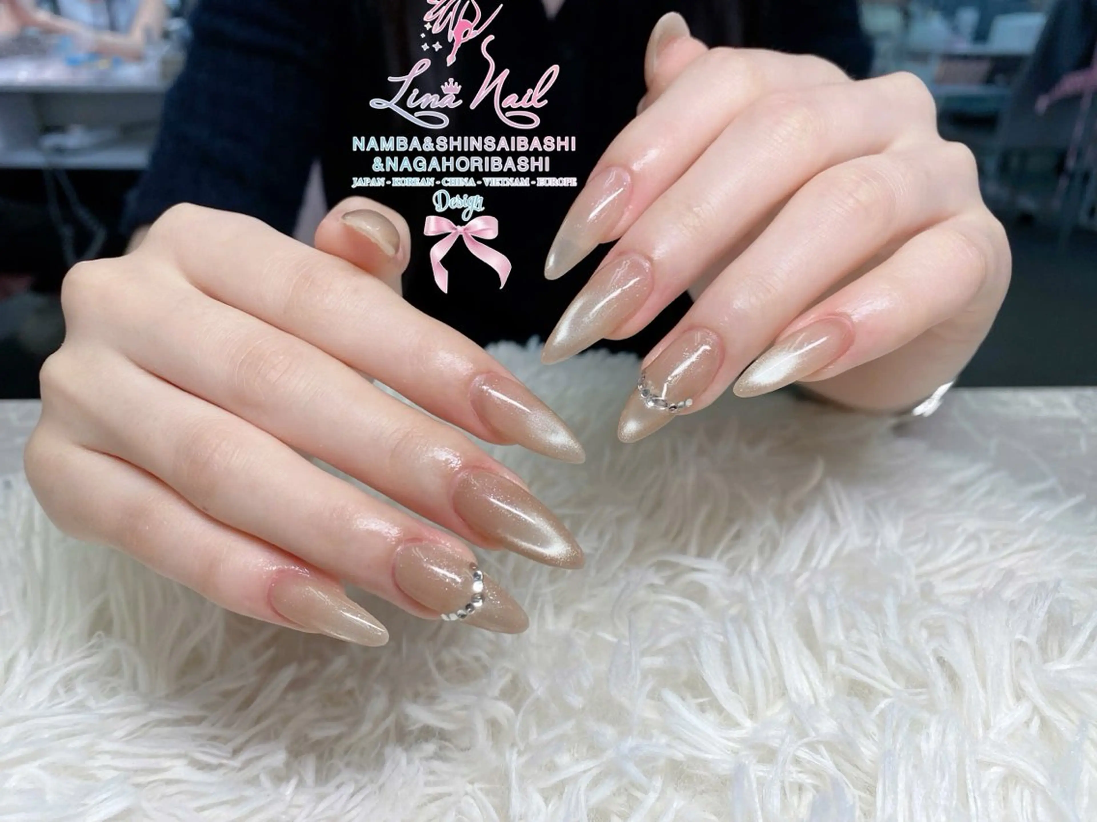 ネイル チークネイル 桜ネイル フラッシュネイル フットネイル ジェルネイル ハンドネイル リナネイル アメ村心斎橋店のネイルデザイン