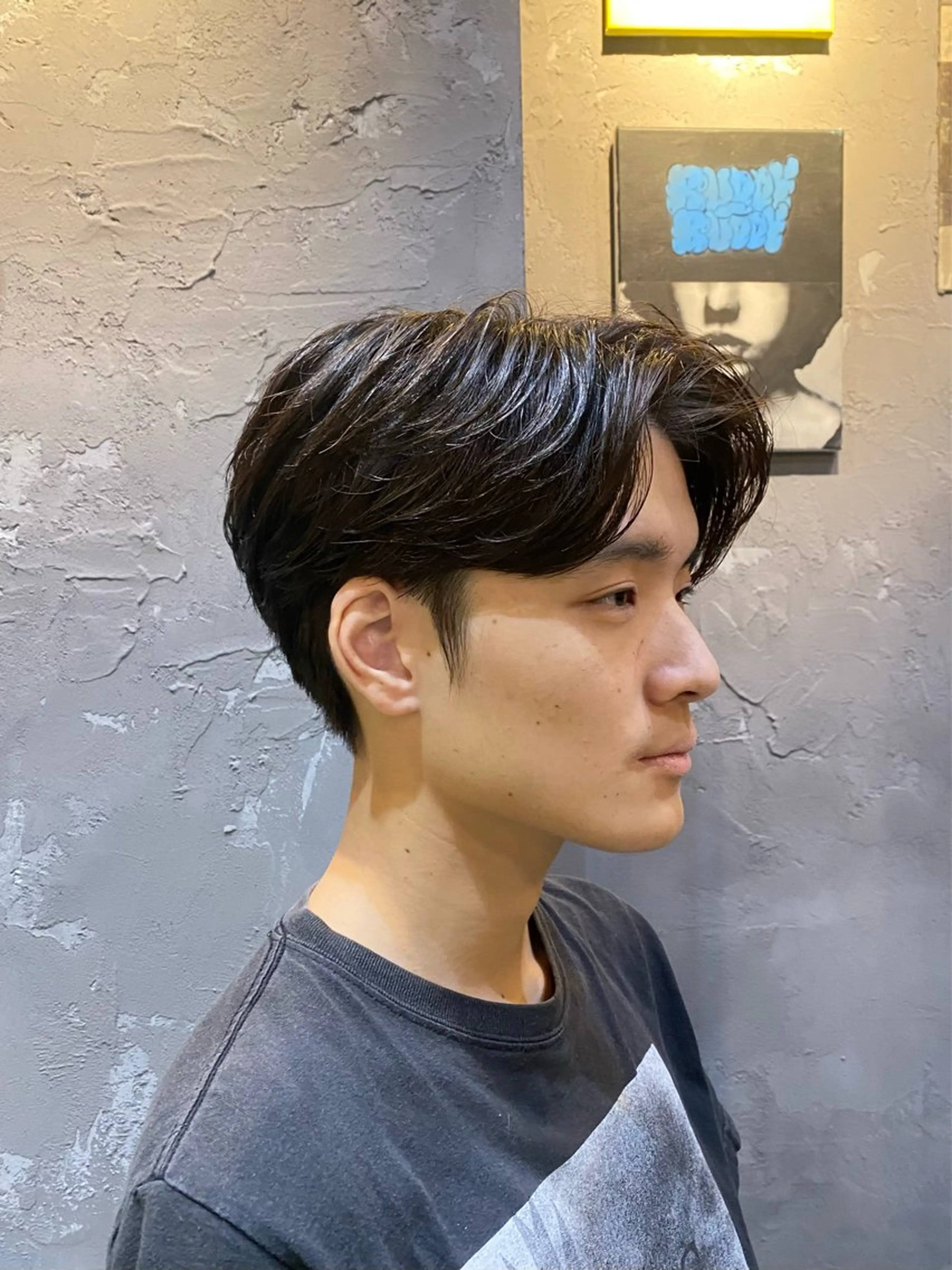 ミディアム パーマ メンズ ツーブロック 縮毛矯正 カット 縮毛矯正 メンズカット/パーマ 福島区SOSOのヘアスタイル