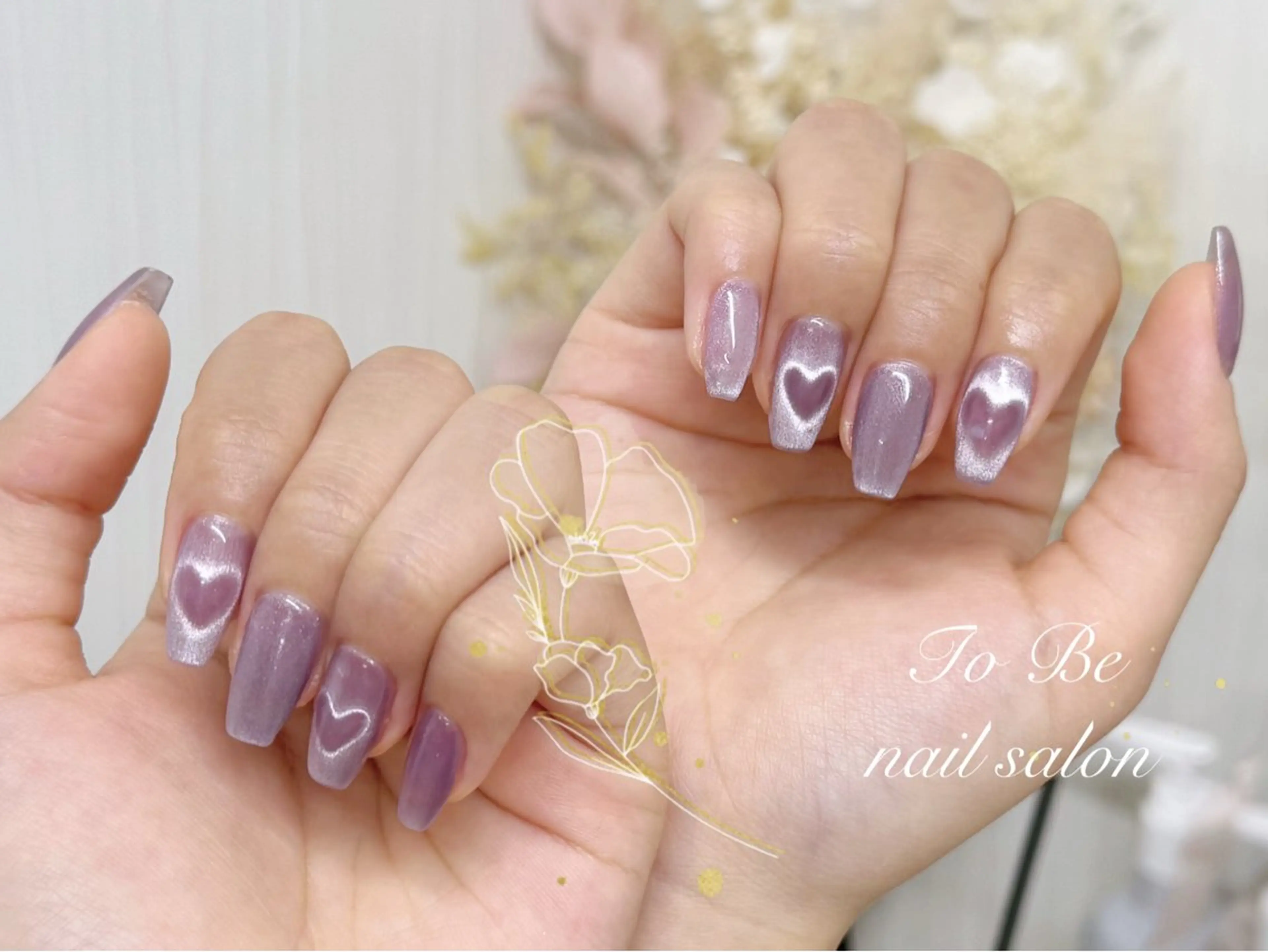 ハートマグネットネイルの写真