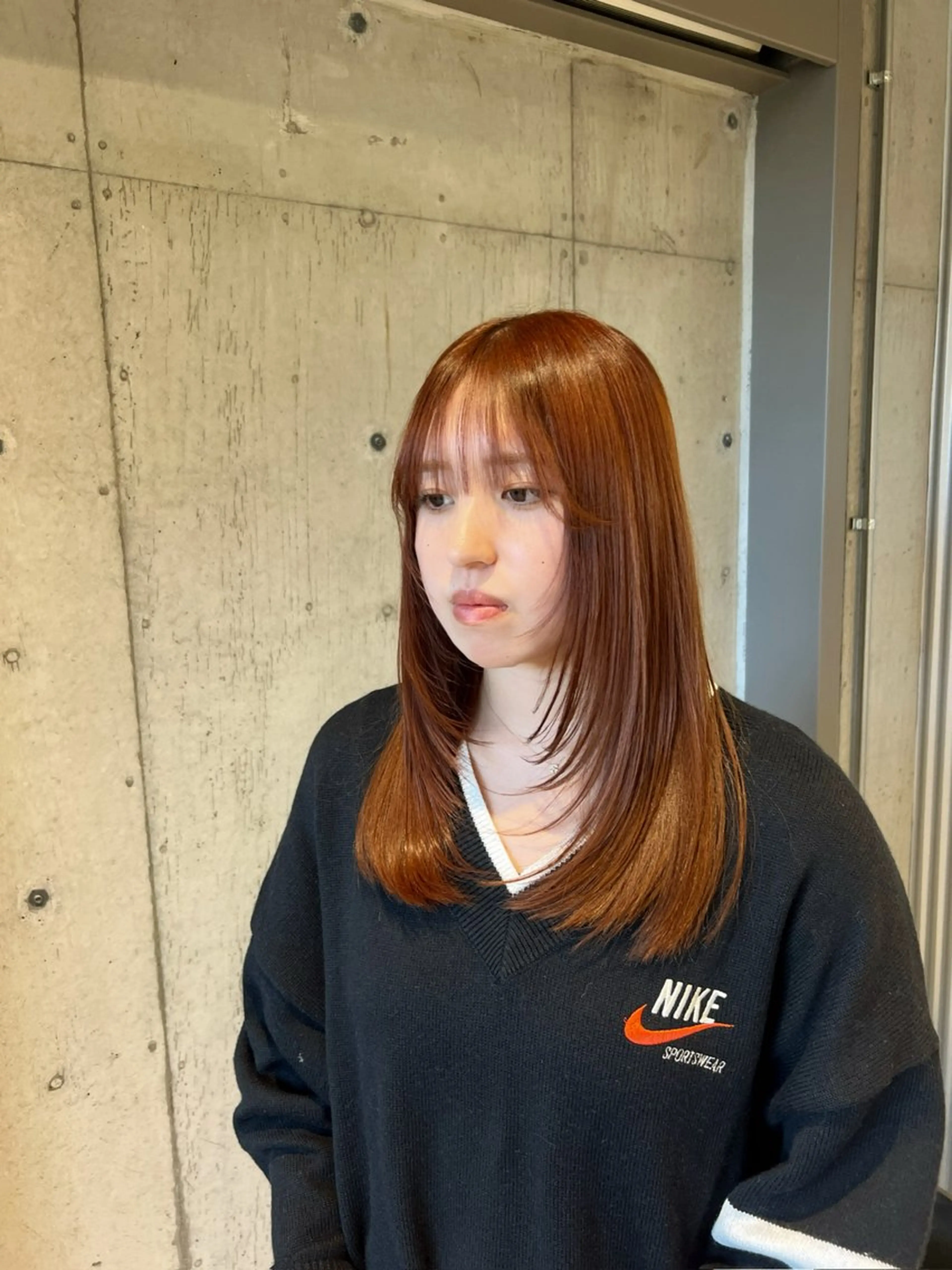 ロング ヘアカラー トリートメント 柔め透明感血色カラー 暖色/レイヤー/ゆいのヘアスタイル