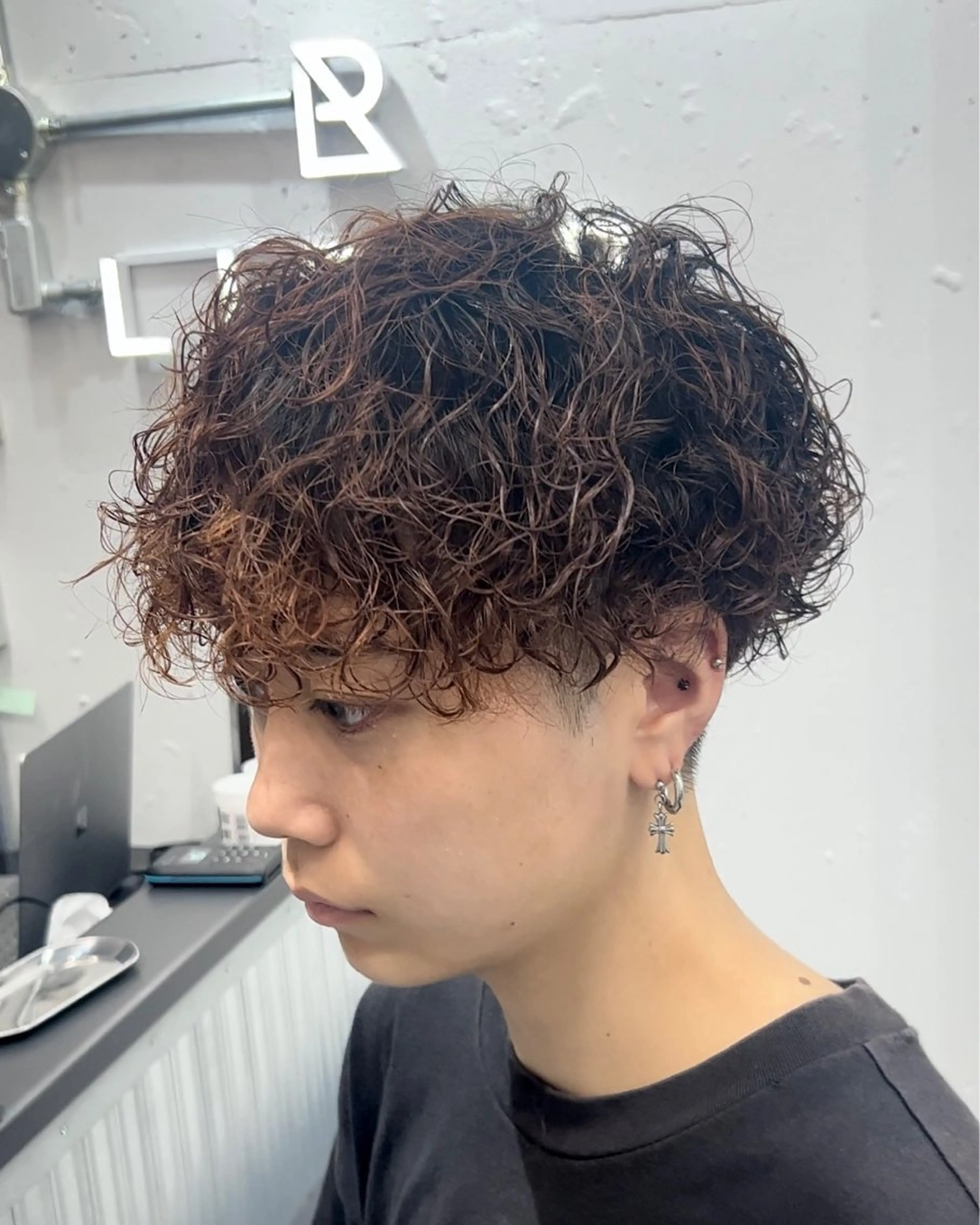 パーマ メンズ 曲がる縮毛矯正 LIBER 　岩名のヘアスタイル