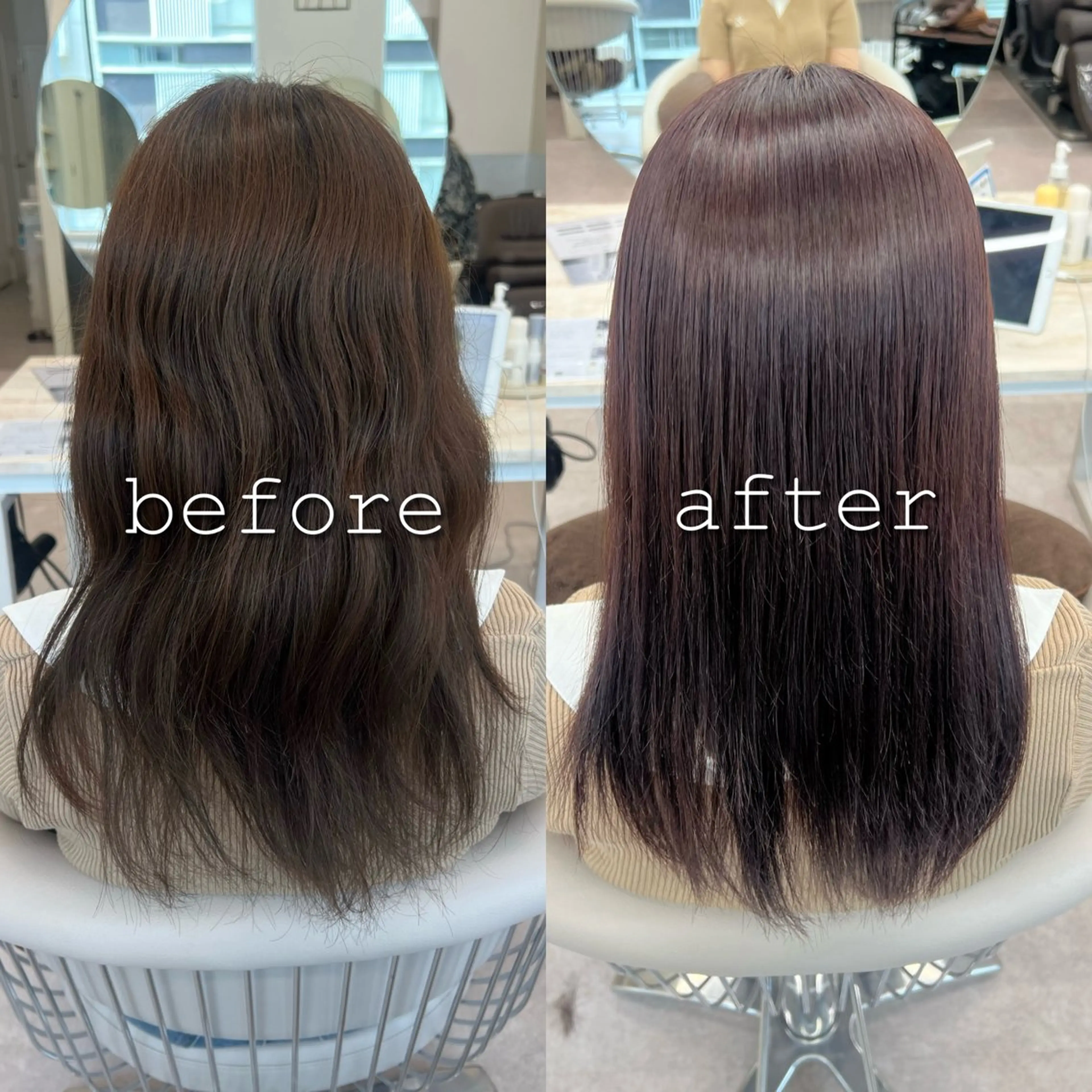 セミロング カラー 縮毛矯正 カット ヘアカラー 縮毛矯正 トリートメント 美髪矯正/髪質改善/ 艶髪🤍伊藤梨紗のヘアスタイル