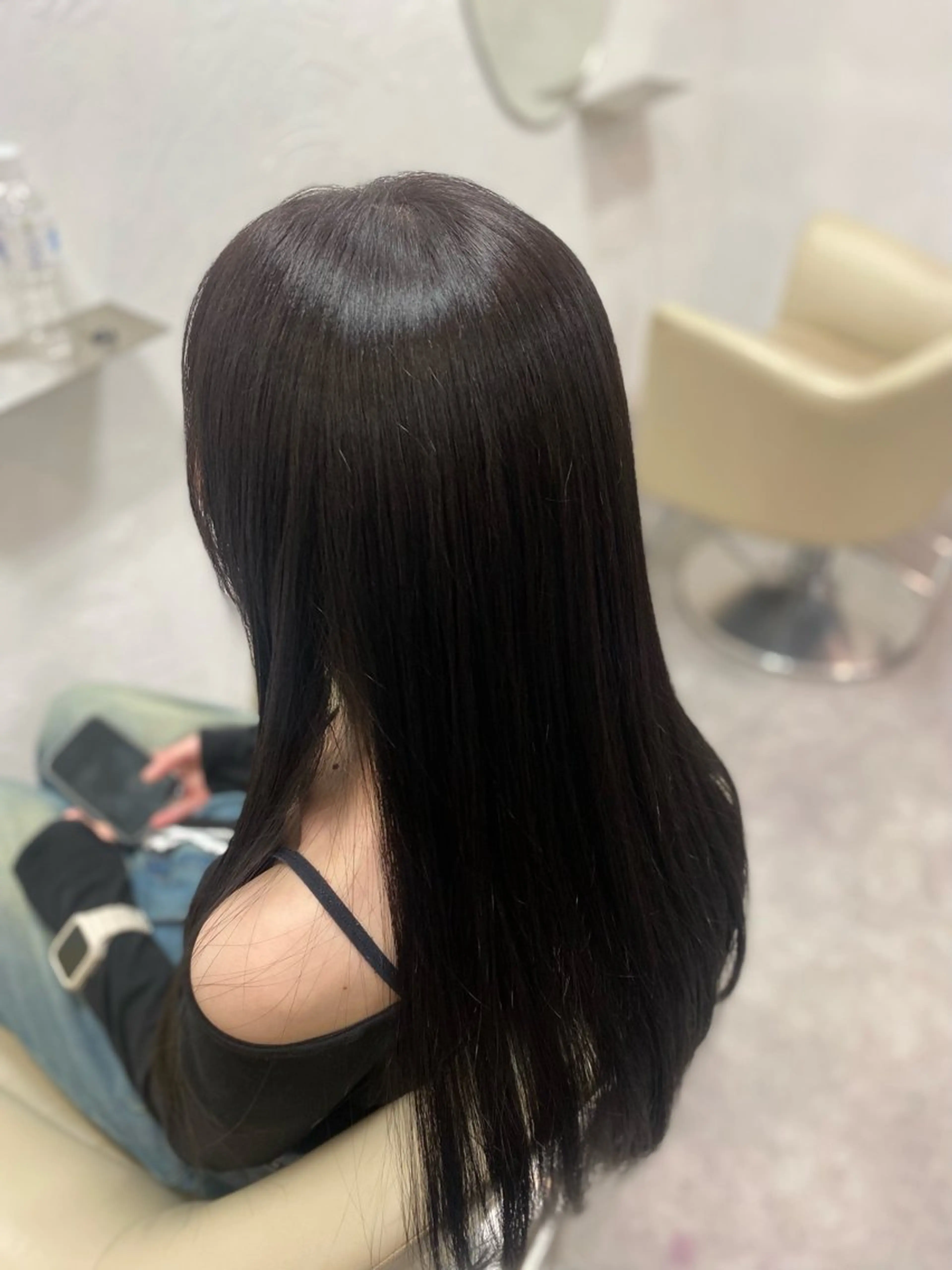 ロング カラー グレージュ ラベンダーカラー ラベンダーグレージュ ラベンダーグレー ヘアカラー トリートメント 【SiLO】 nanamiのヘアスタイル