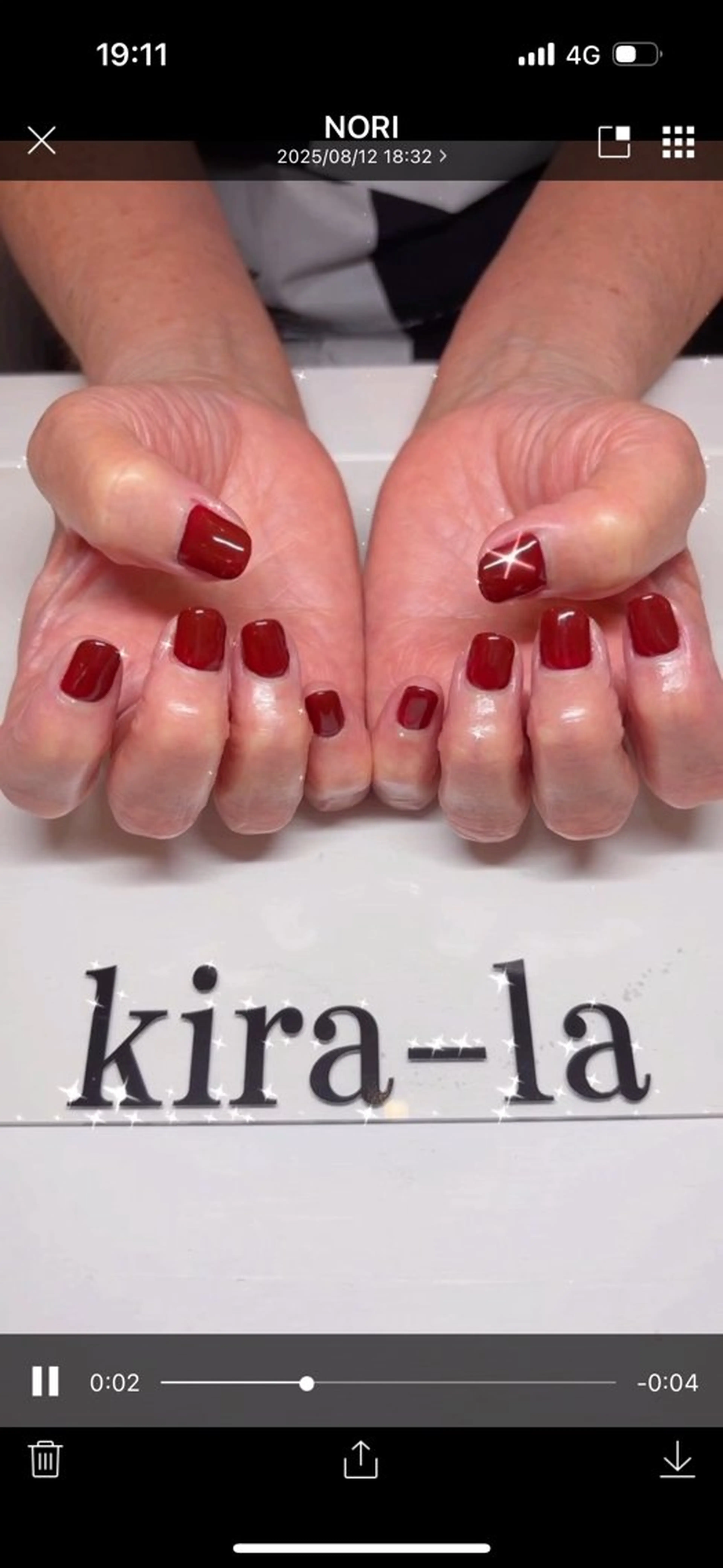 ネイル ボルドー ワンカラーネイル kira-la キララ･:*..のネイルデザイン