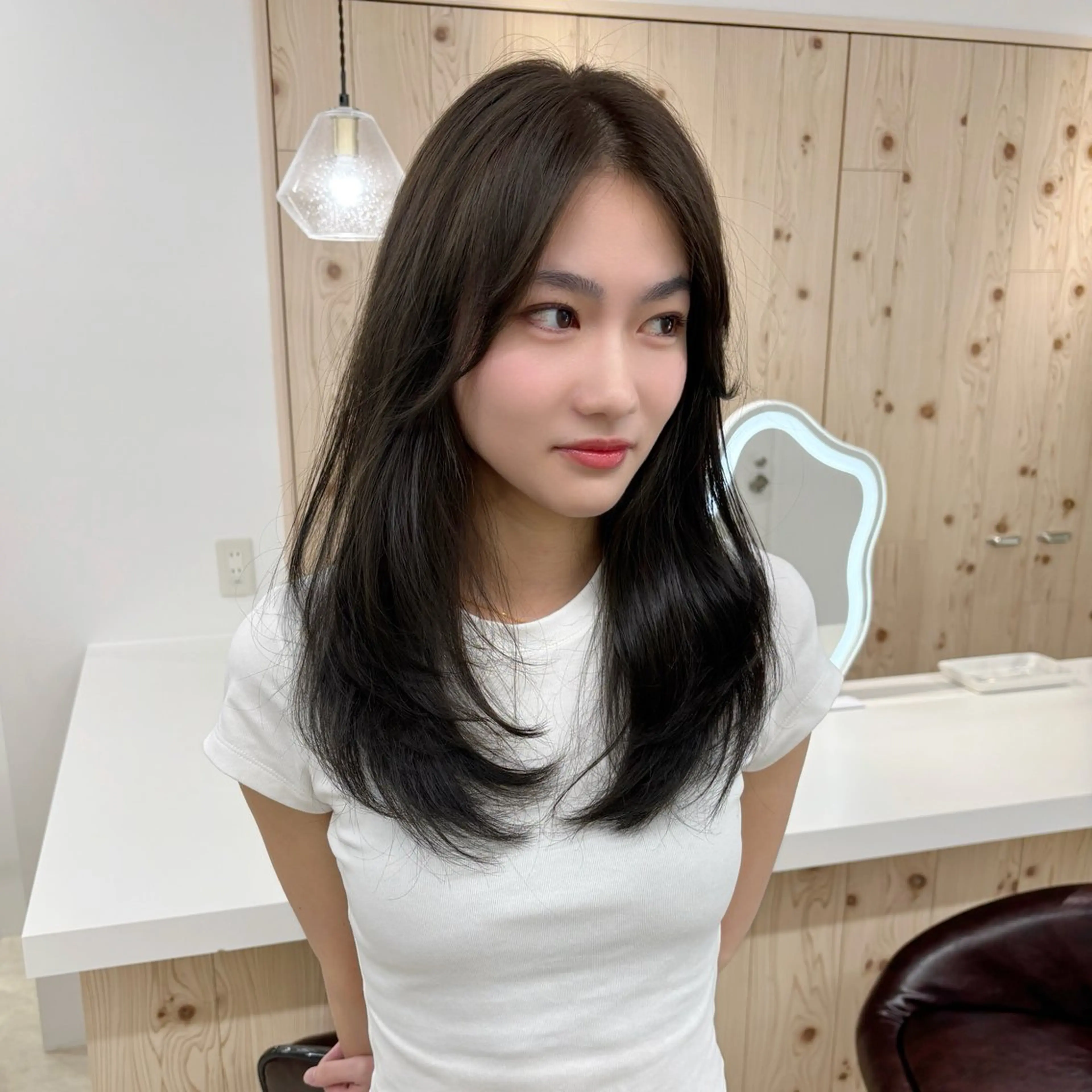 ロング カラー 韓国ヘア/髪質改善/ レイヤー/ブラウンのヘアスタイル