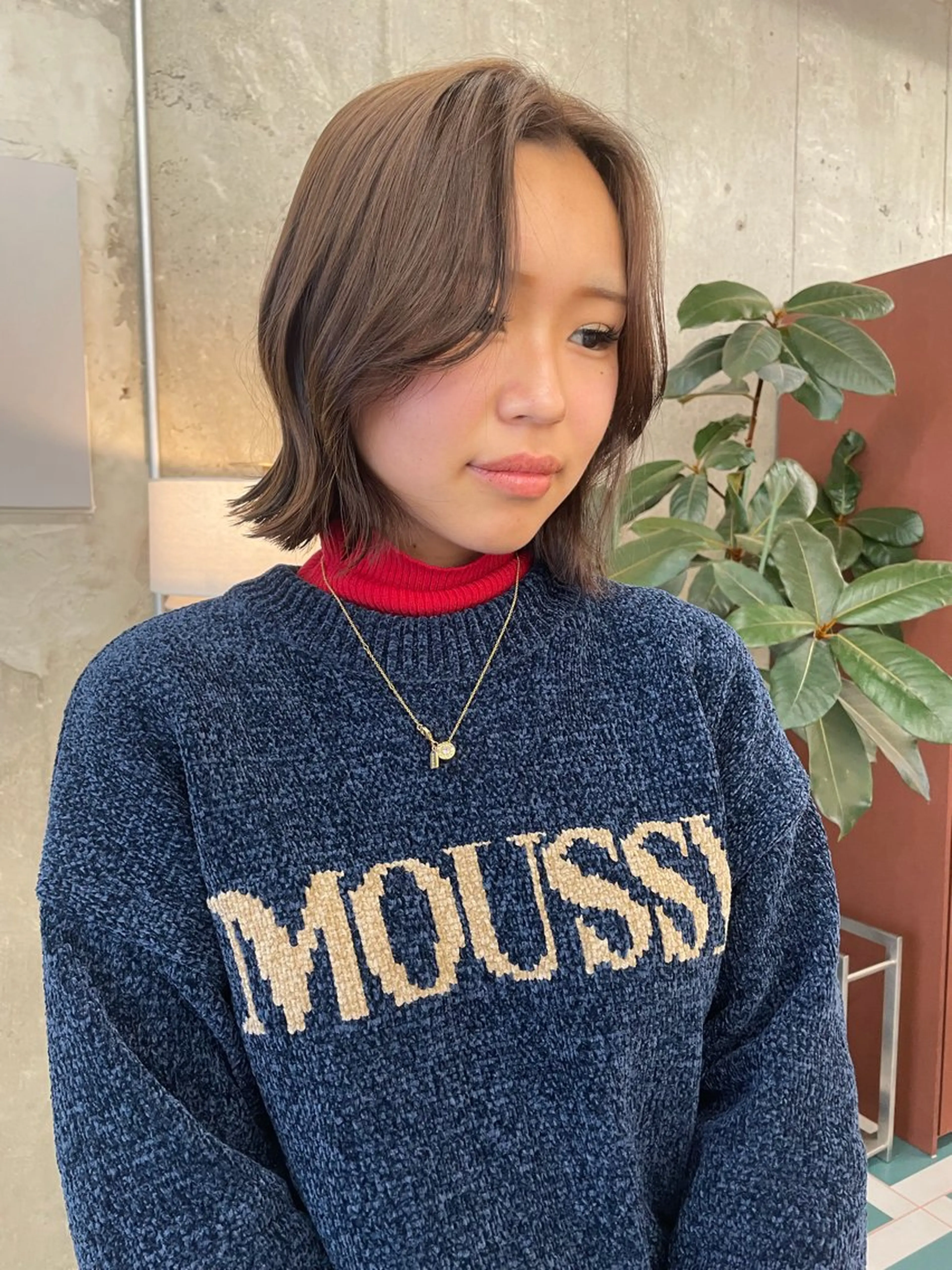 ショート カラー RIN/レイヤー/ ボブ/オリーブカラーのヘアスタイル