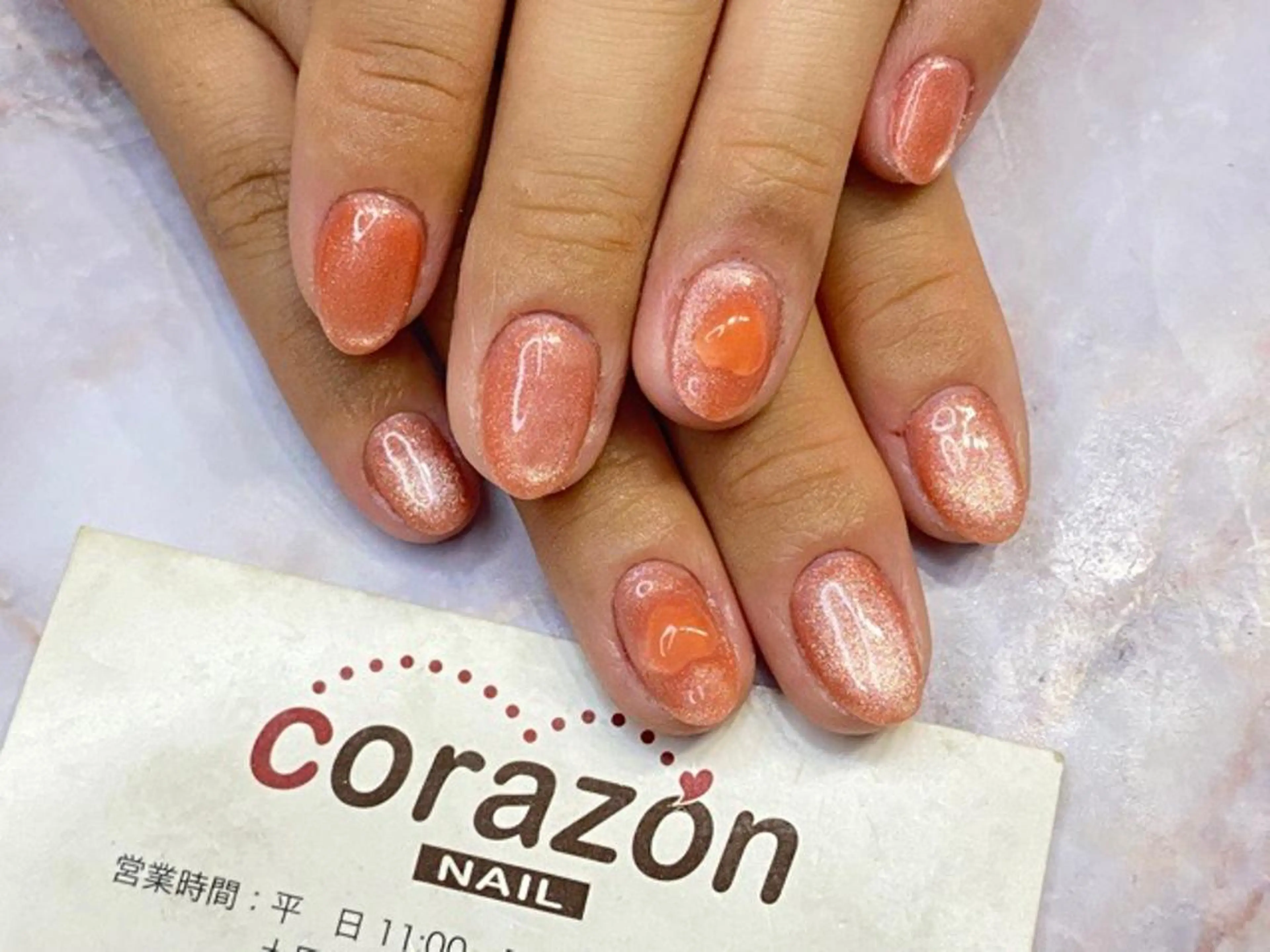 ネイル ジェルネイル ハート マグネットネイル ワンカラーネイル ピンク corazon所属・ネイリスト aicoのネイルデザイン