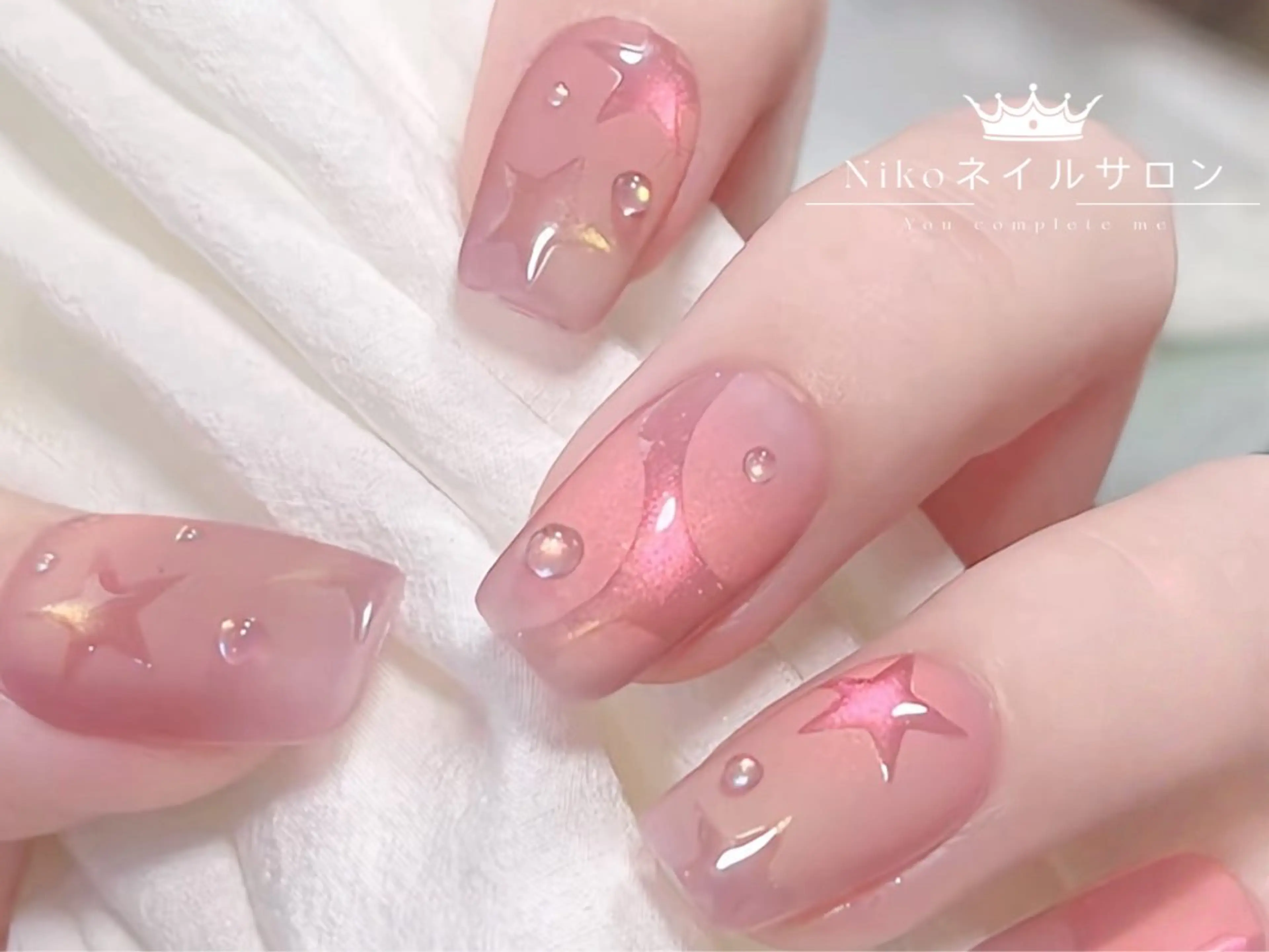 ネイル チークネイル フットネイル フレンチネイル ジェルネイル ガラスフレンチ Nikosalon rikoのネイルデザイン