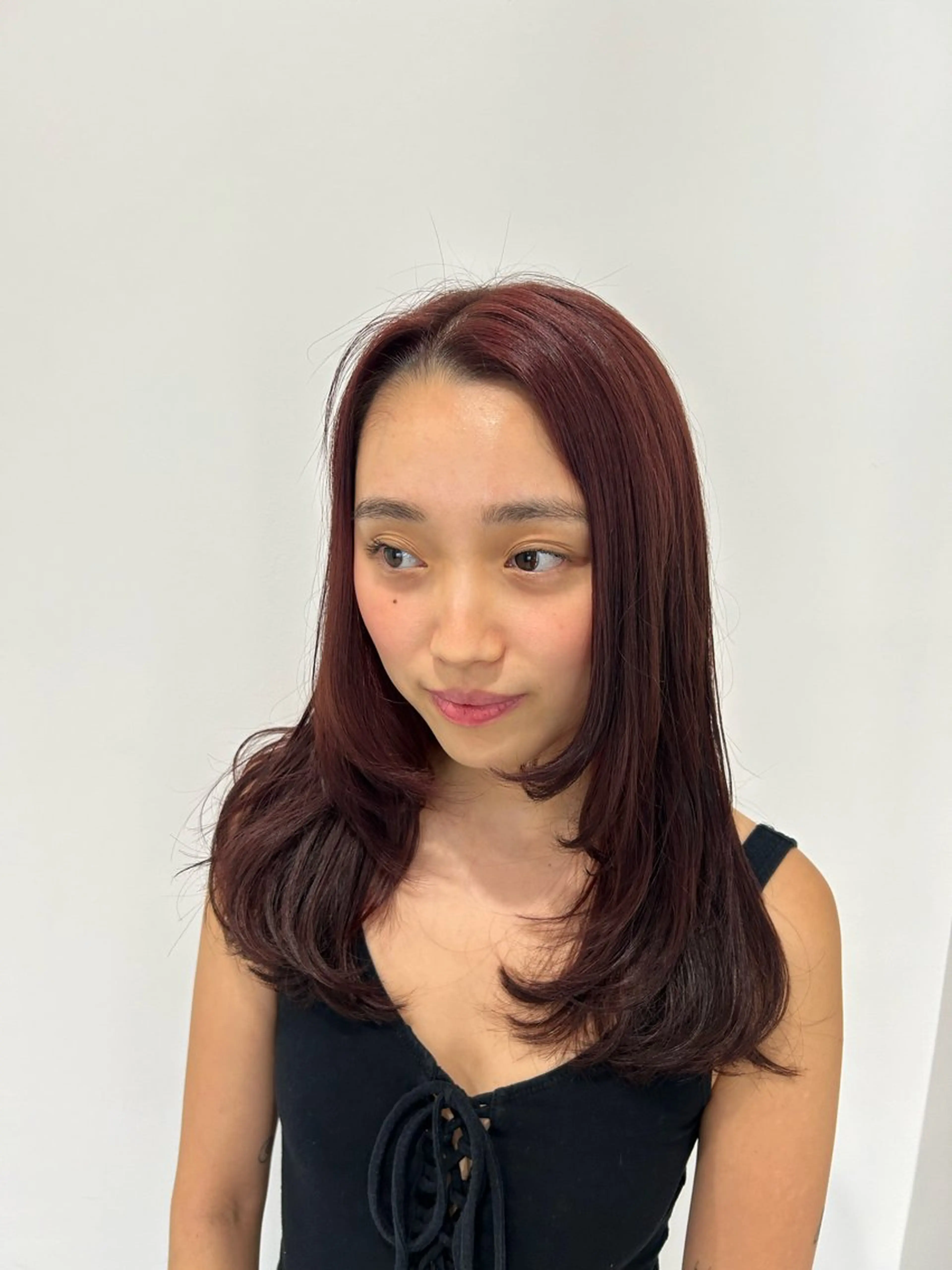 セミロング カラー 愛結 暖色カラー🎀🩰のヘアスタイル