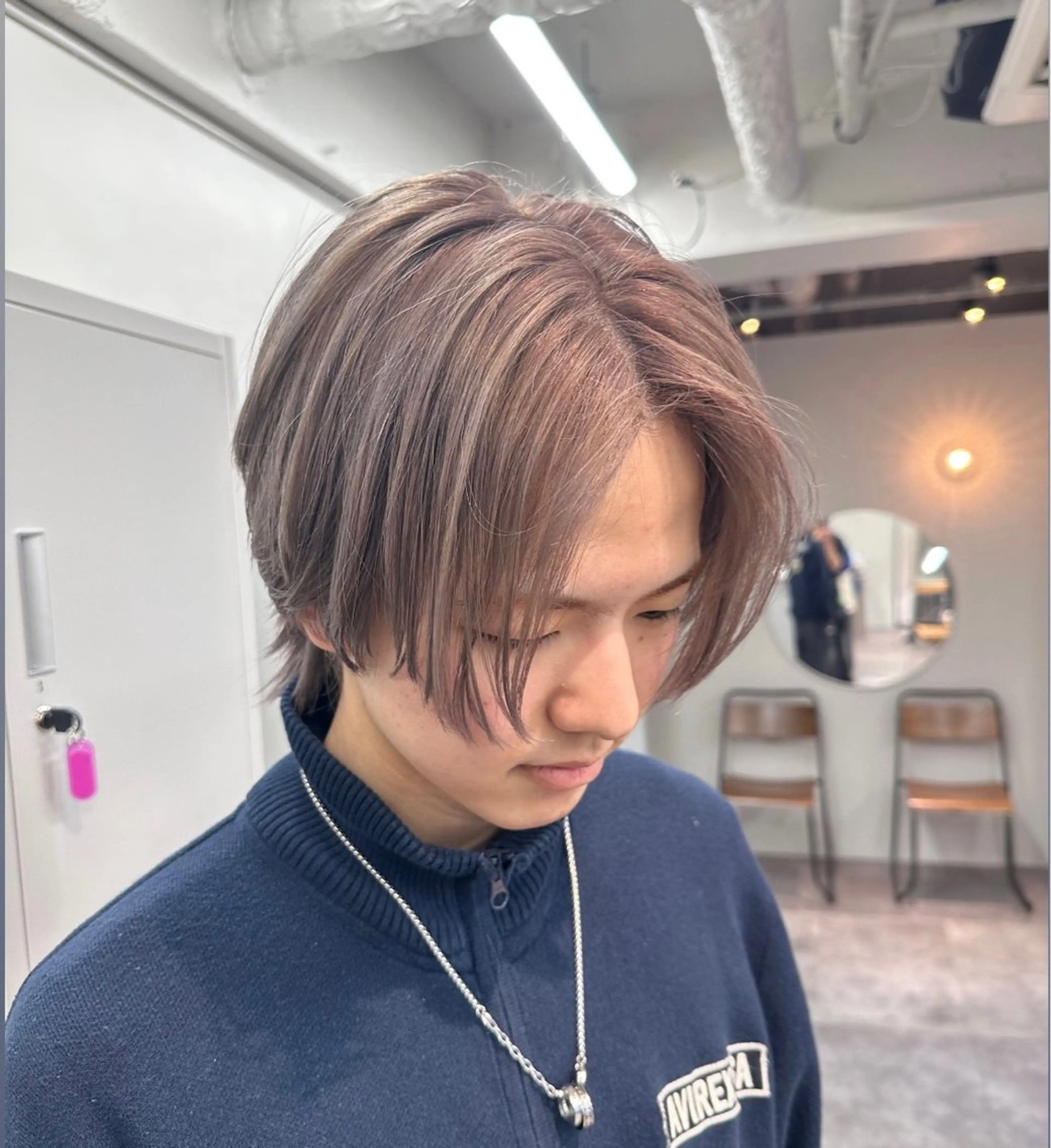 ミディアム カラー メンズ ウルフ・ボブ モデル✵HARUTOのヘアスタイル