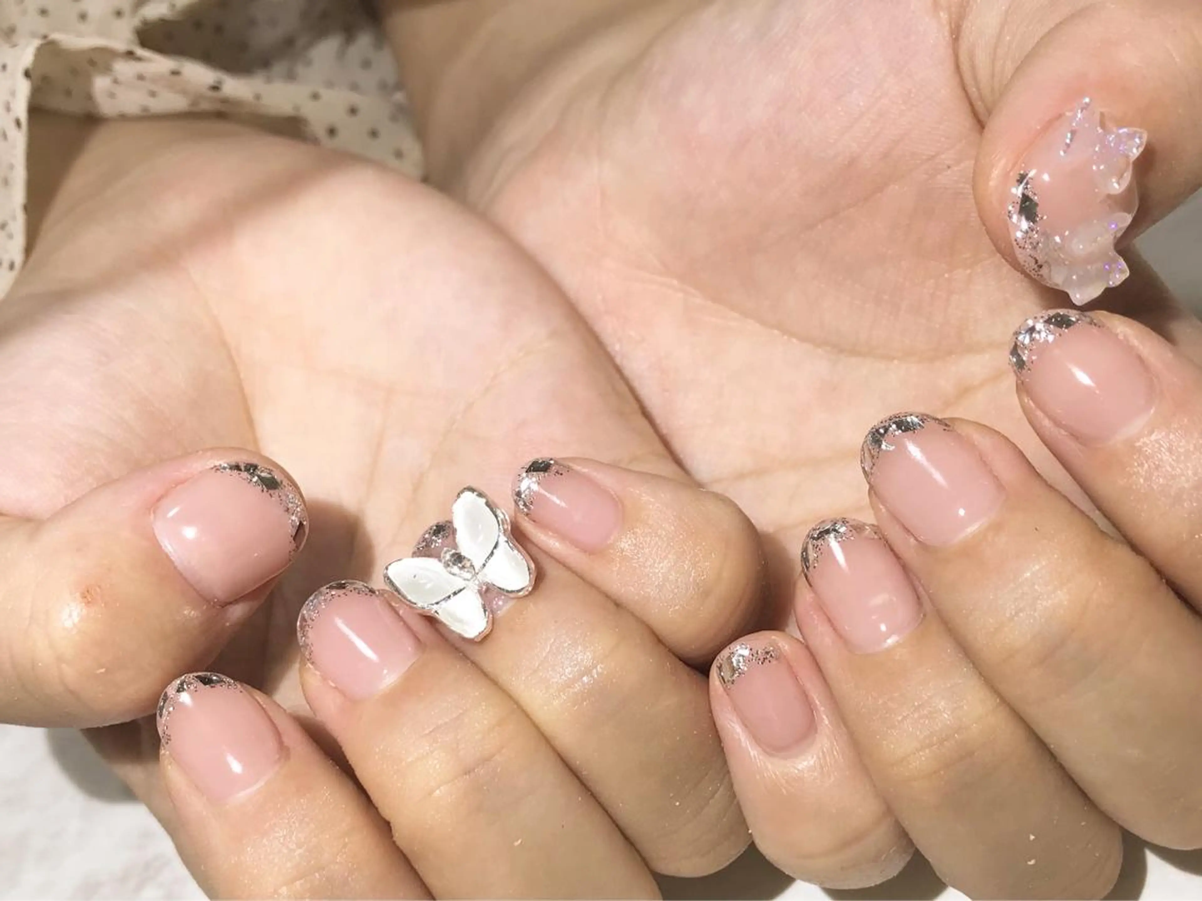 ネイル フットネイル フレンチネイル ガラスフレンチ ニュアンスネイル シンプルネイル nail fufla ♡yamane♡のネイルデザイン