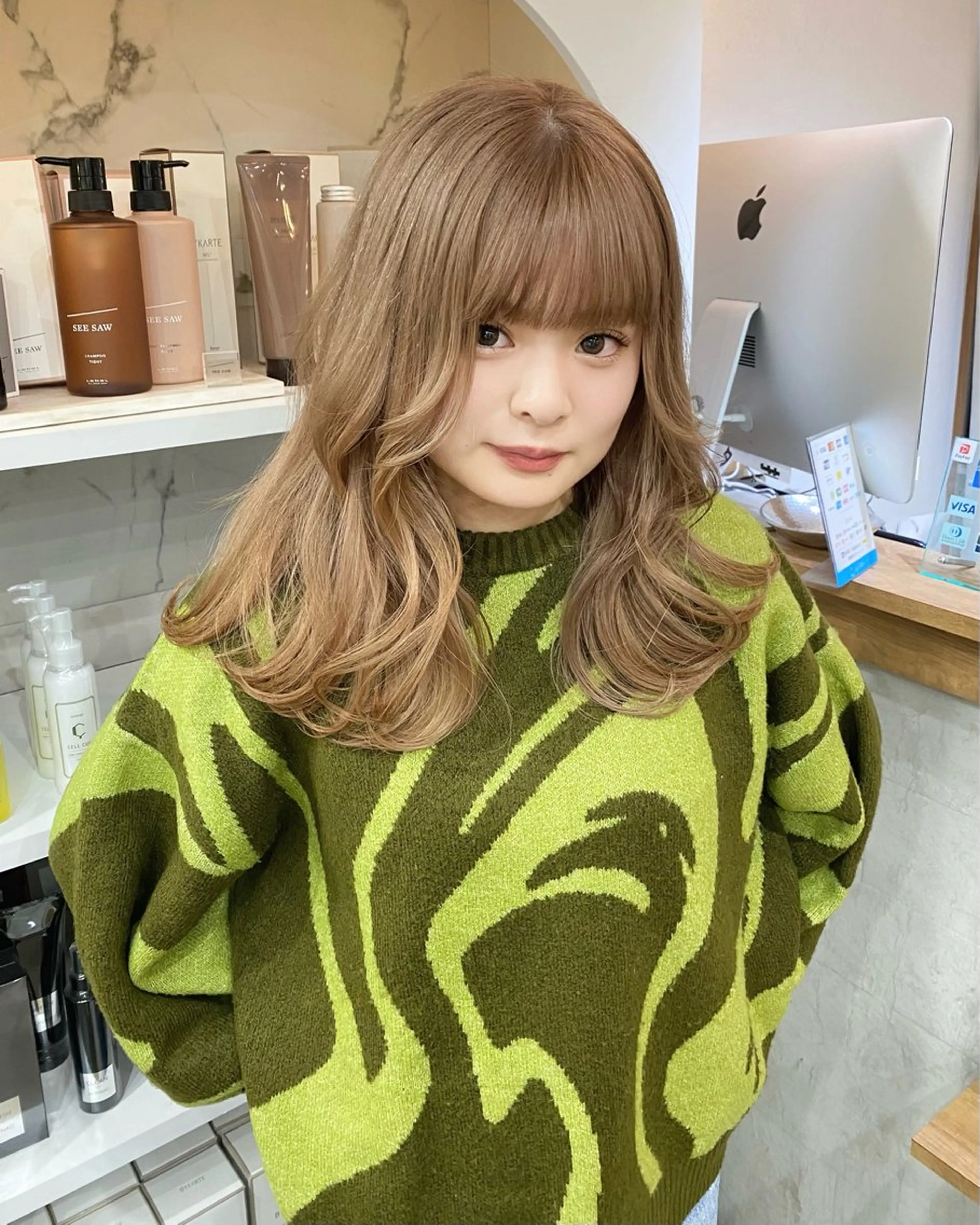 ロング カラー ヘアカラー トリートメント エクステモデル募集 💗大阪梅田/川上のヘアスタイル