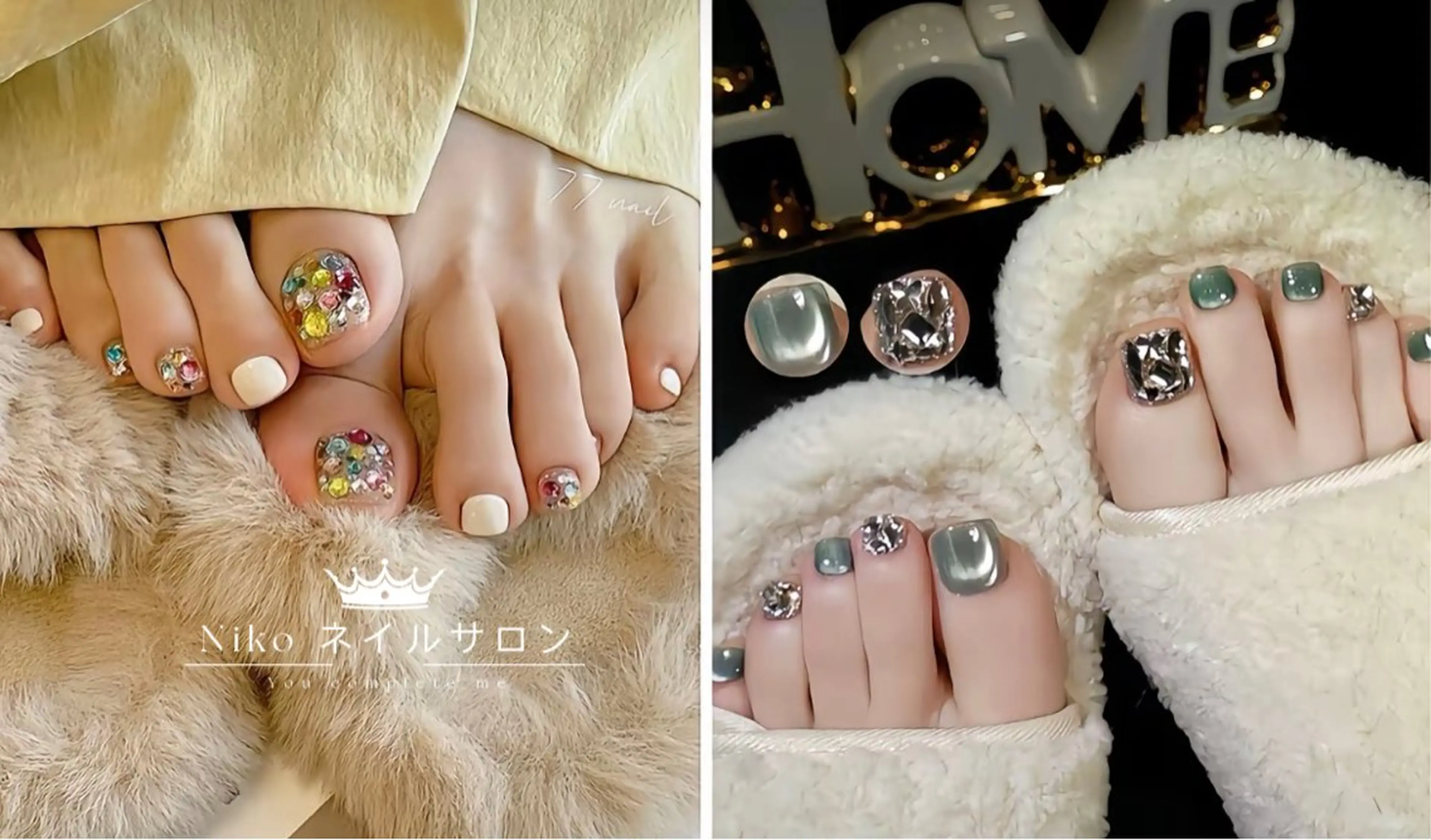 ネイル チークネイル 長さ出し フットネイル フレンチネイル ジェルネイル Niko ネイルサロン大宮店のネイルデザイン