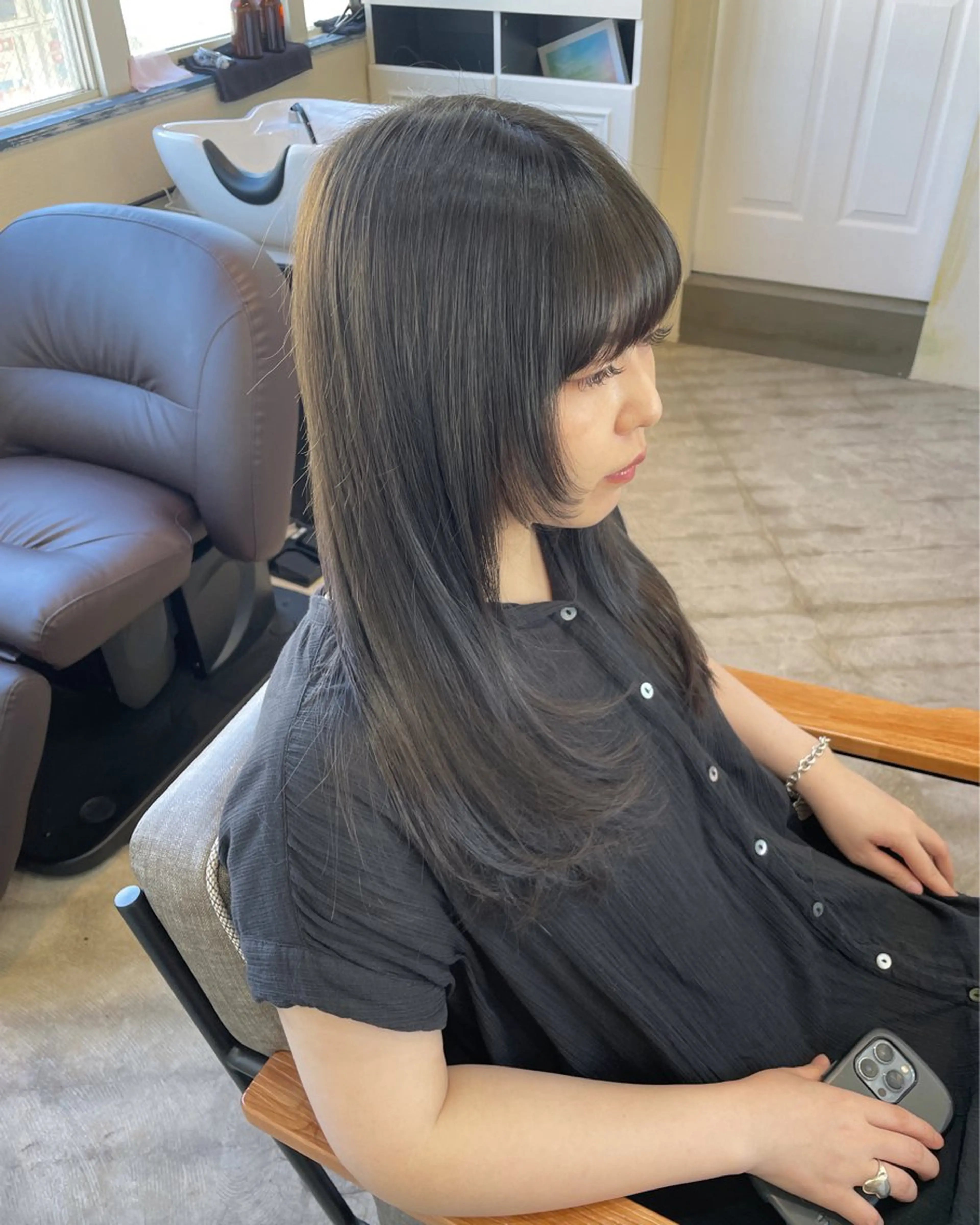 ロング カラー 🍋透け感カラー🍃 オリーブ🍐Kahoのヘアスタイル