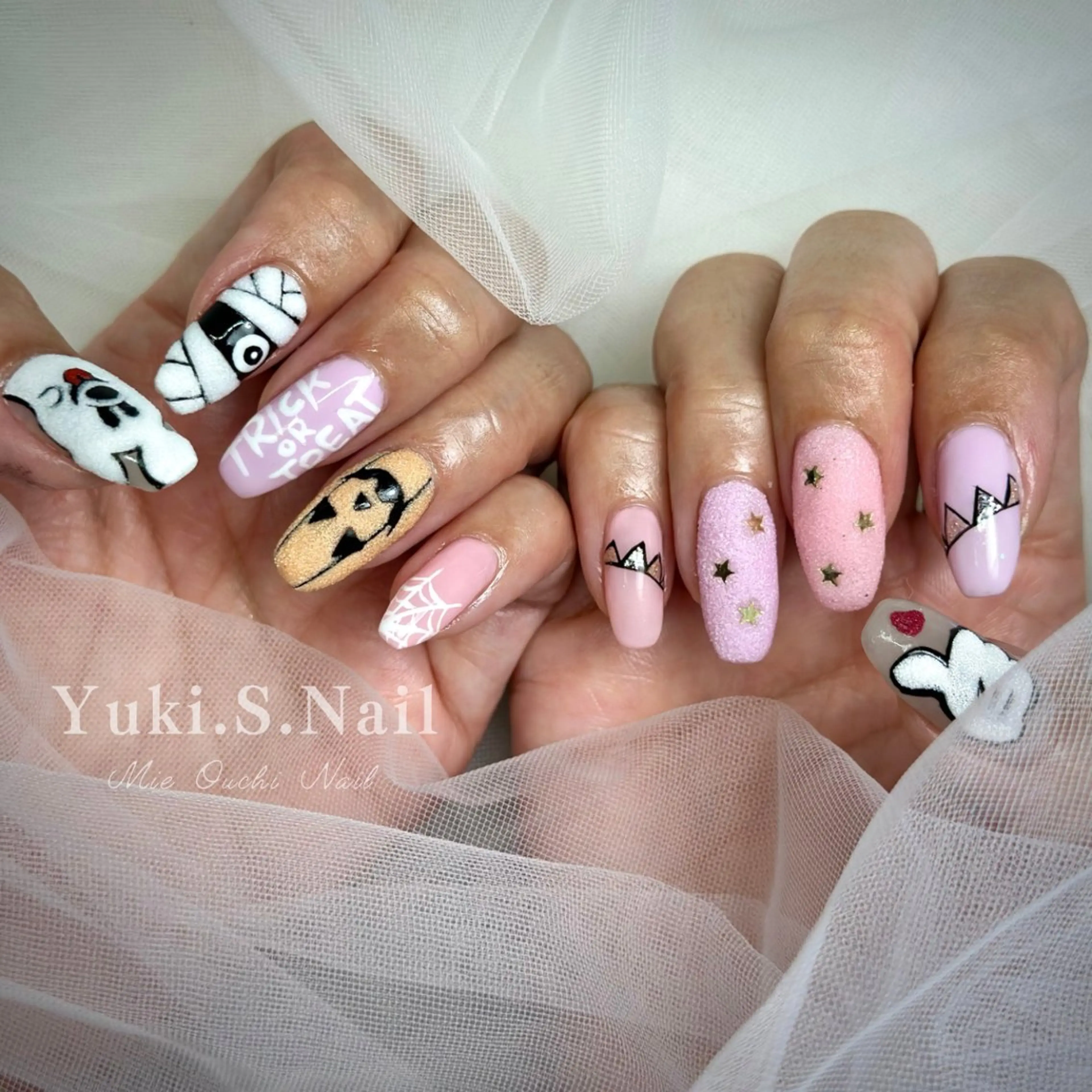 ロング ハロウィン ハンドネイル Yuki S.Nailのネイルデザイン