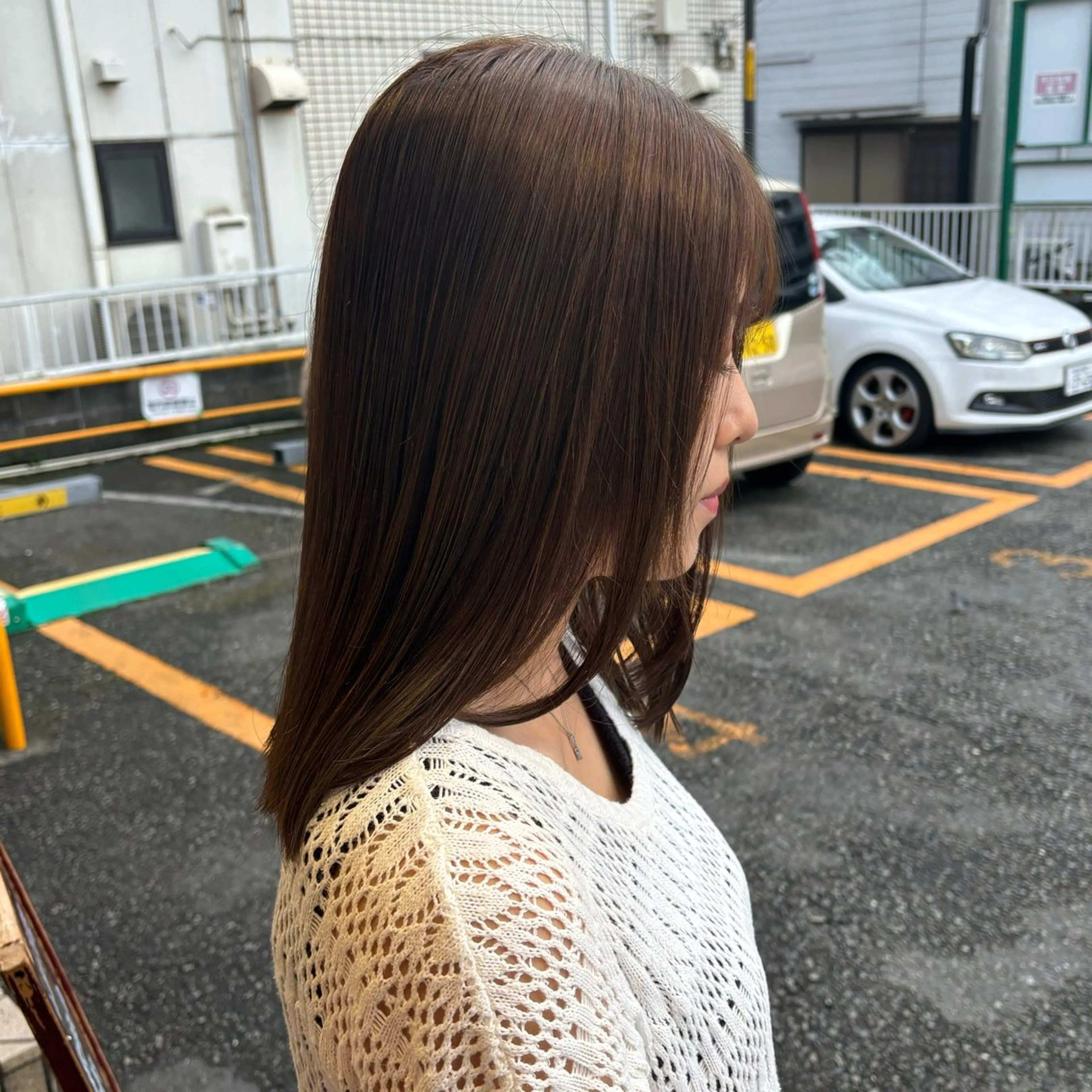 ミディアム カット ヘアカラー 🎀ハイトーン/ 艶カラー/夕月🎀のヘアスタイル