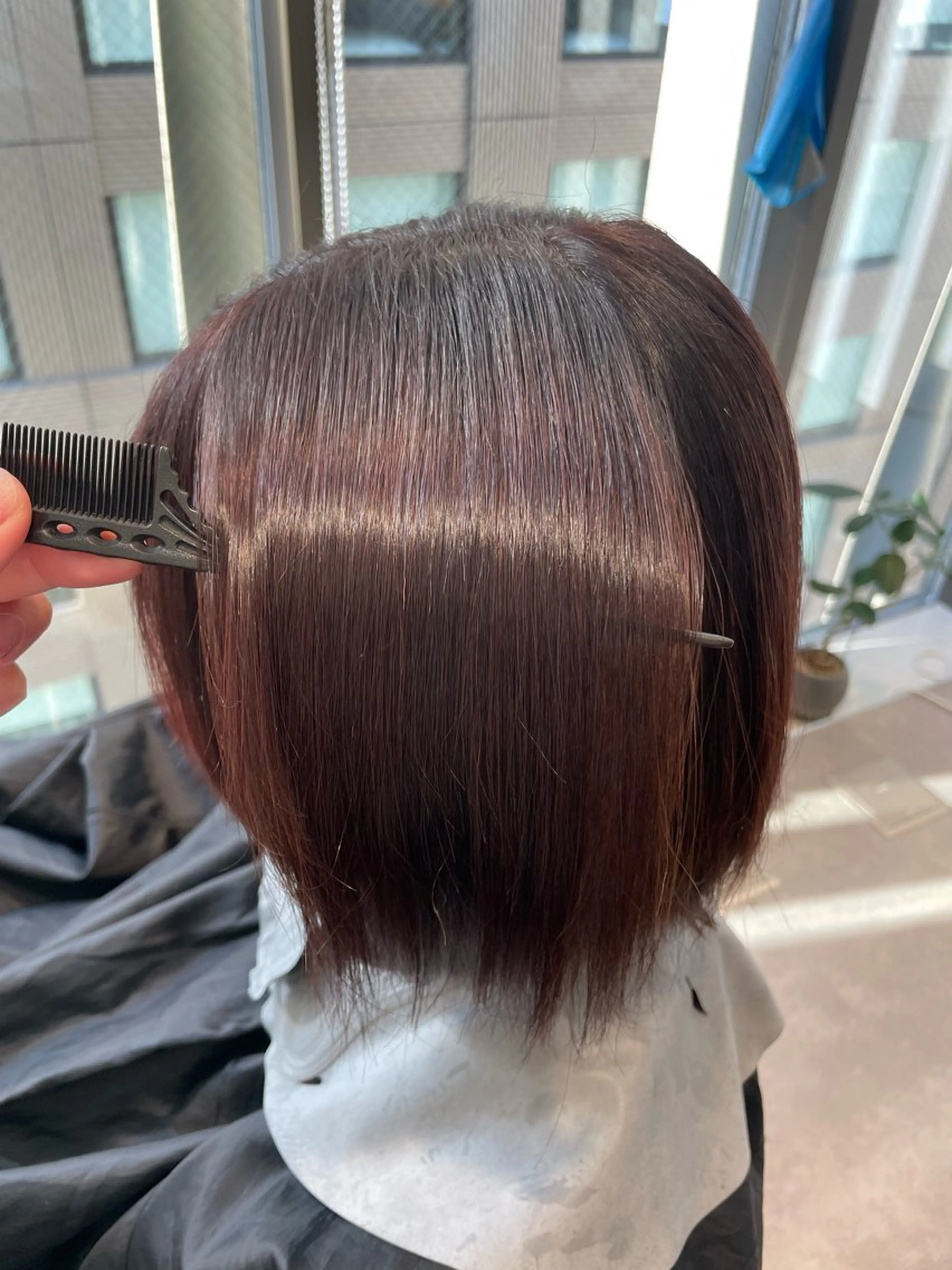 ミディアム カット 縮毛矯正 SAUT銀座所属・石川玲菜/ 髪質改善ボブ/メンズのヘアスタイル