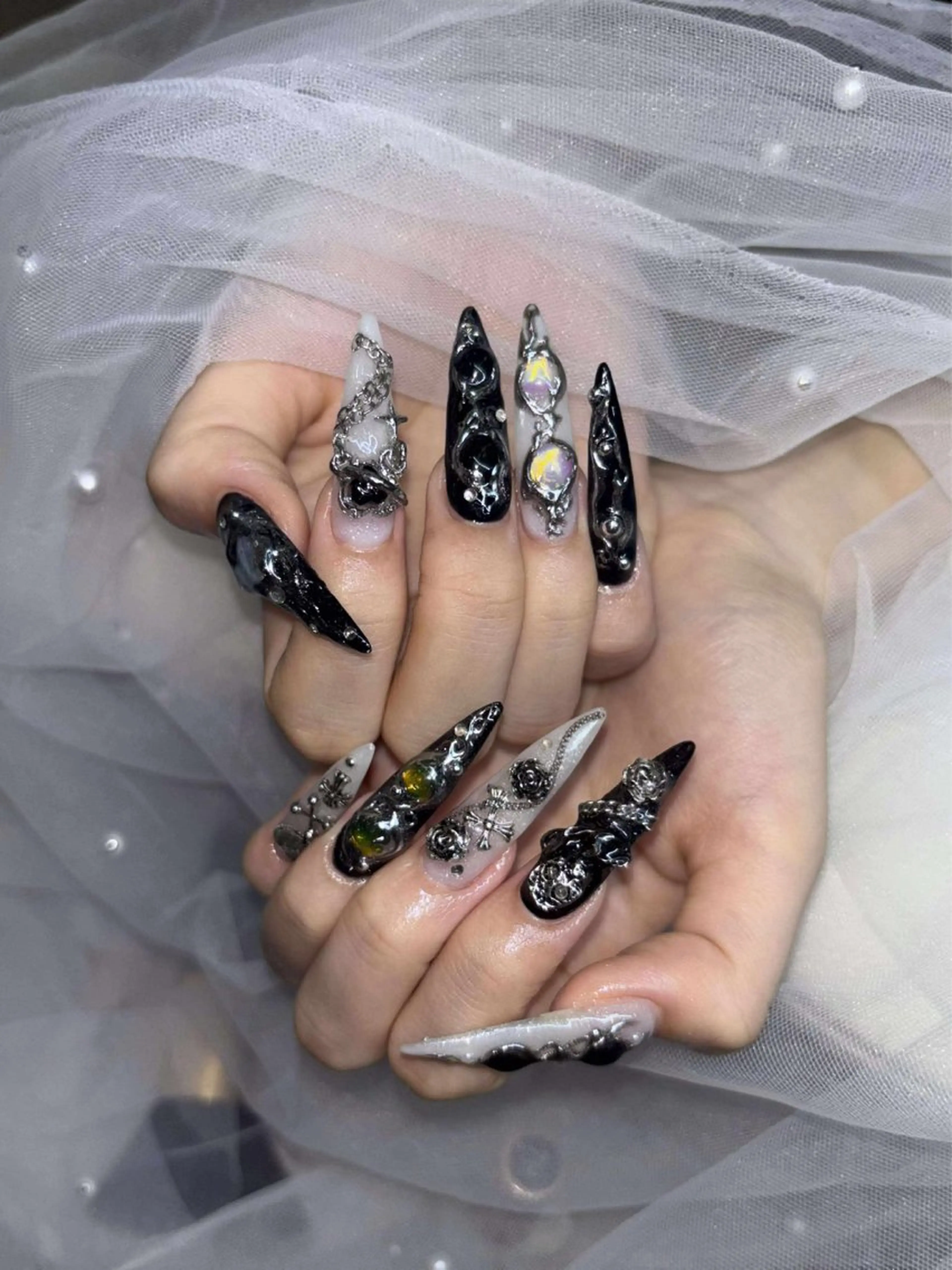 ネイル 長さ出し ネイルチップ ハンドネイル Any nail新大久保店のネイルデザイン