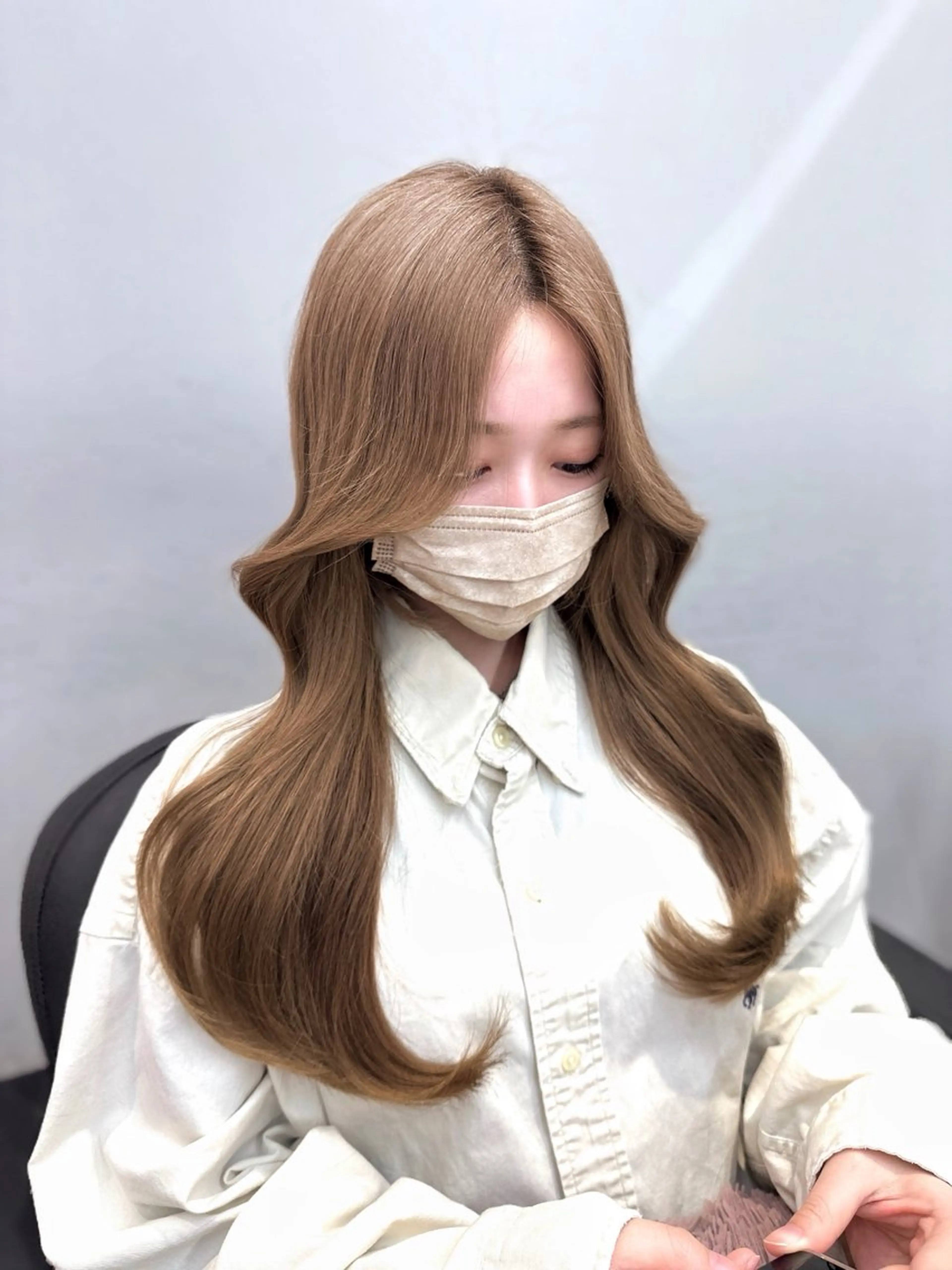 ロング カラー 顔周り似合わせ・巻け るレイヤー水谷航大のヘアスタイル