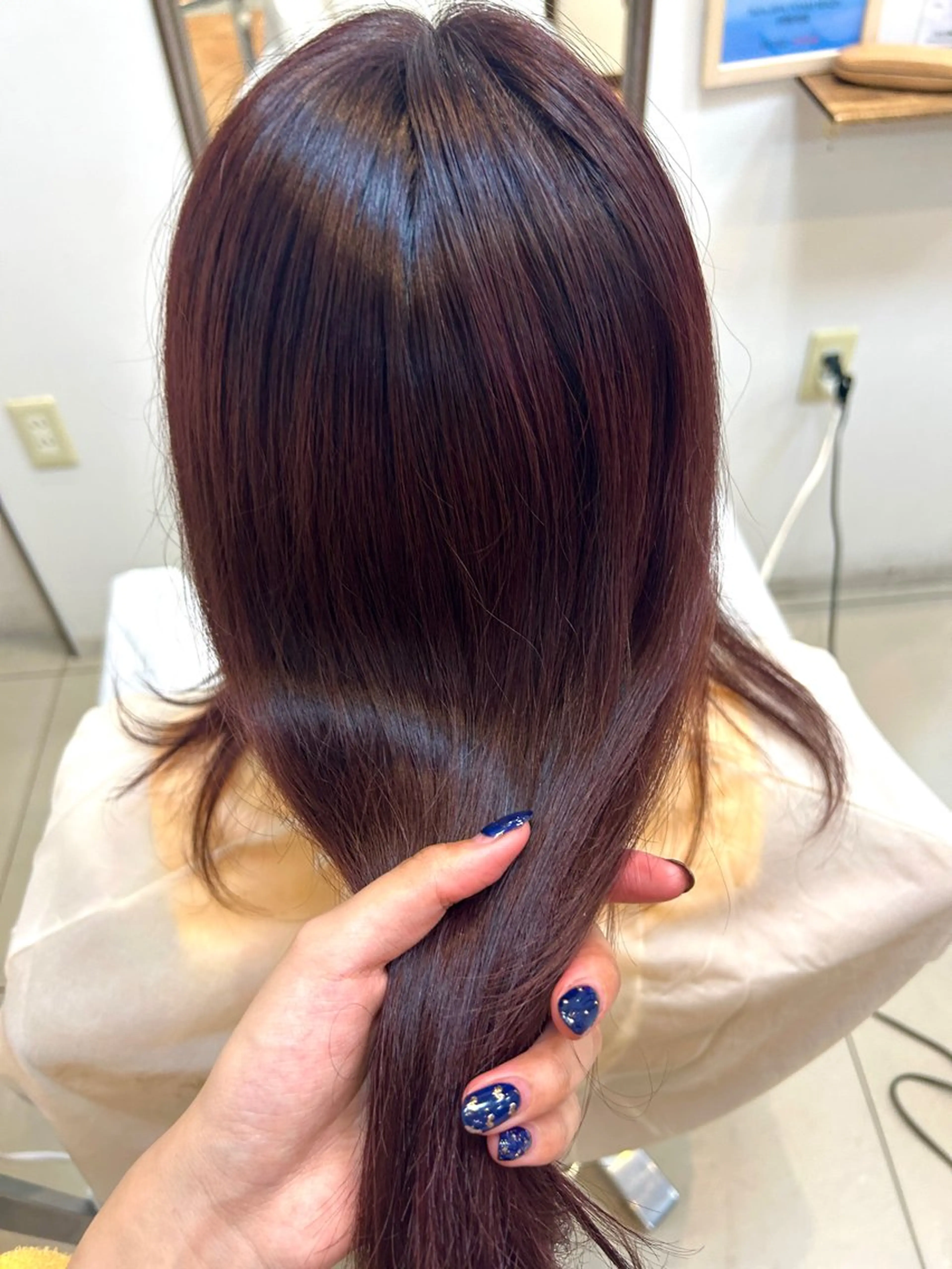 ミディアム カラー ブラウンカラー ピンクカラー ピンクブラウン 阪田 真奈未のヘアスタイル