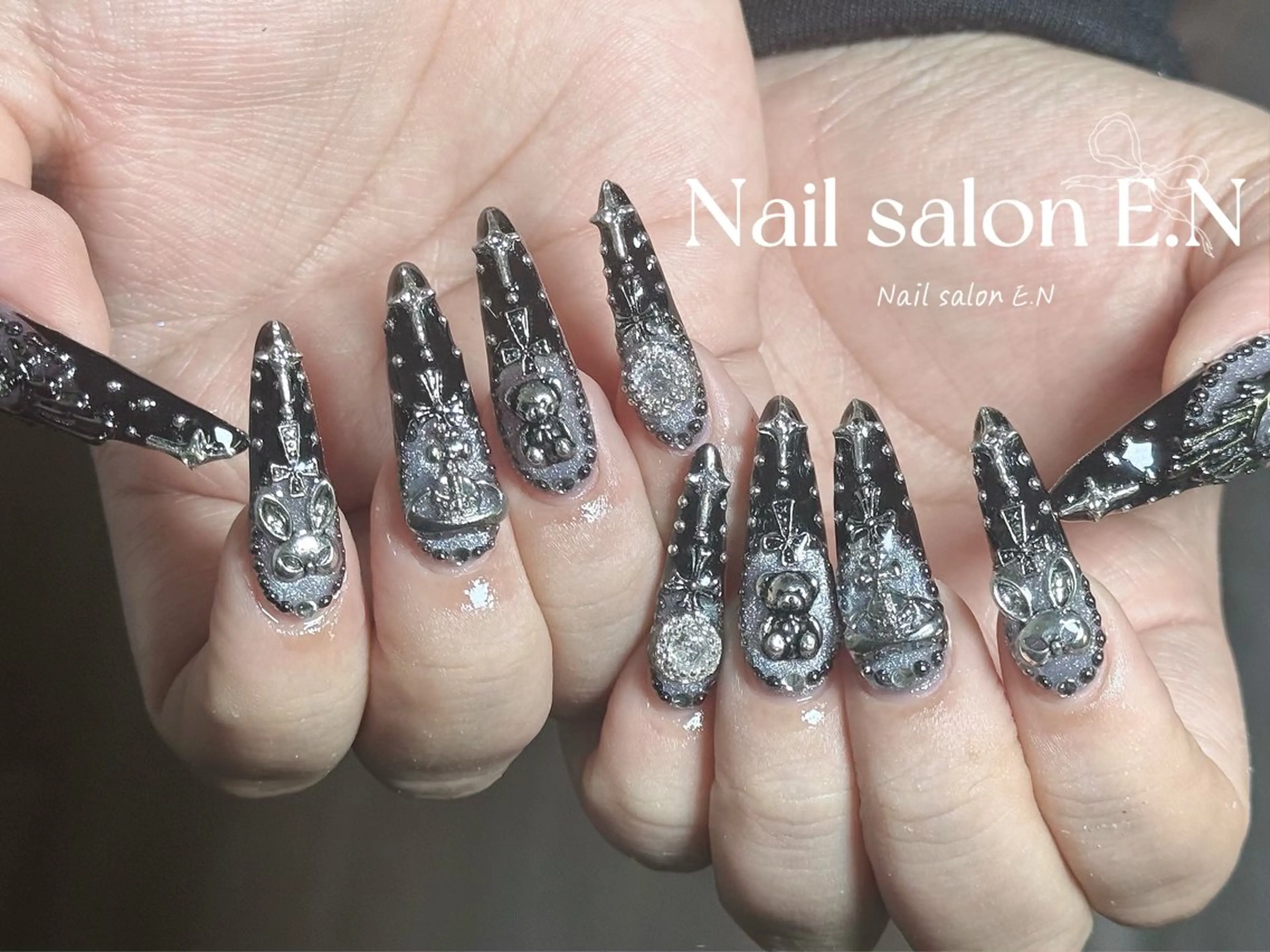 ネイル アートネイル オーロラネイル ブラウン クリアネイル フレンチネイル ハンドネイル E.N🦋 長さ出し/持ち込みのネイルデザイン