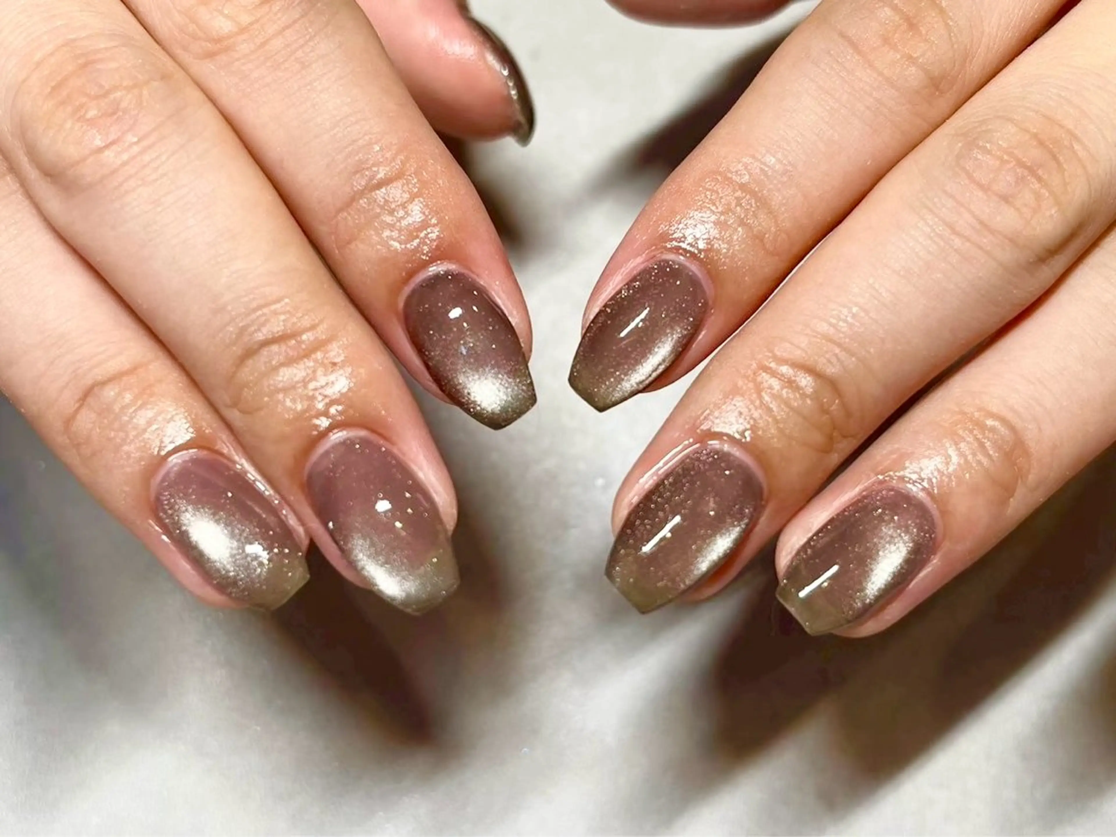 ネイル クリアネイル マグネットネイル 🫧ちゅるん/韓国 Ayano𓈒🎀のネイルデザイン