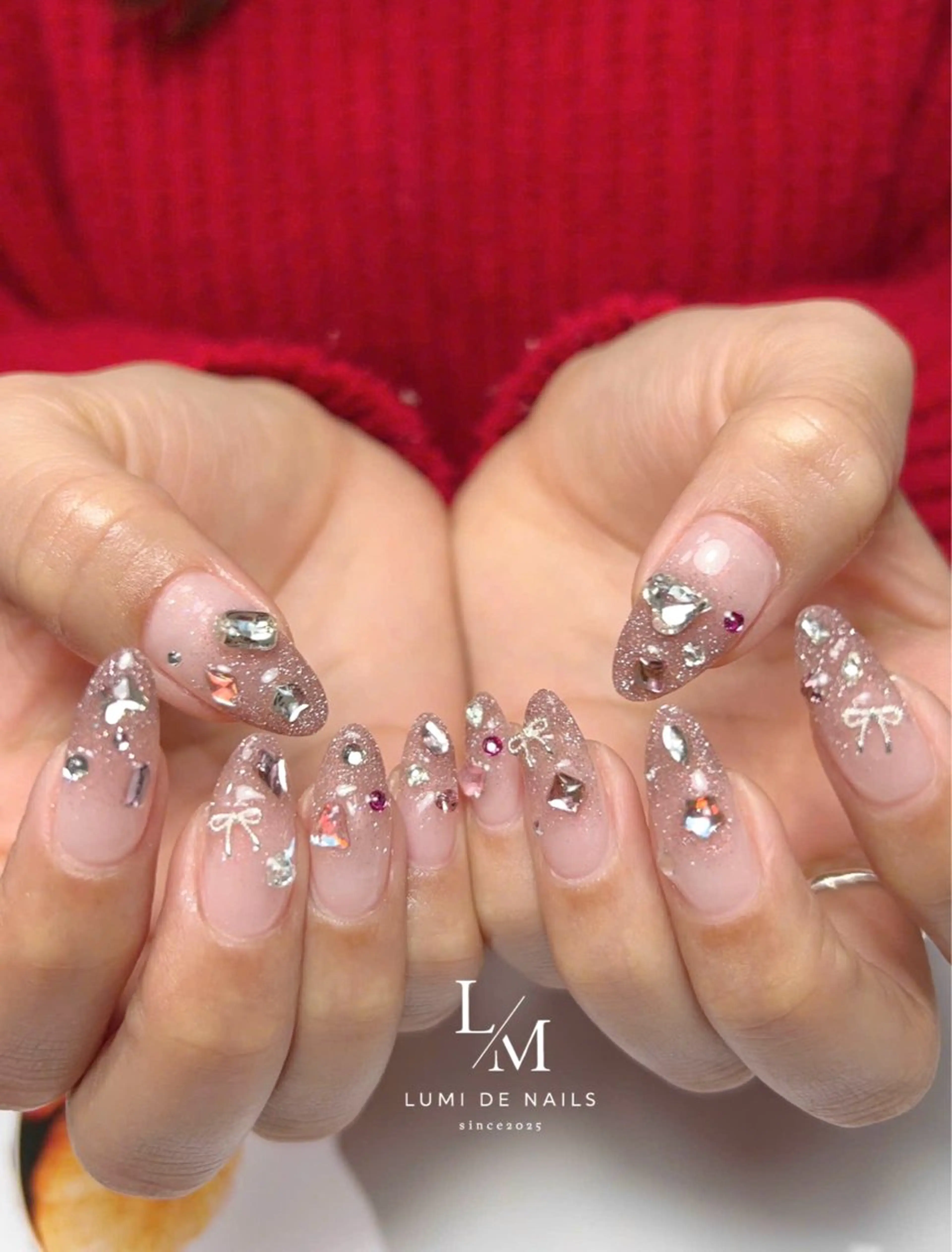ネイル グラデーション ラメ(グリッター) マグネットネイル ミラーネイル ニュアンスネイル ハンドネイル Lumi de nailsのネイルデザイン