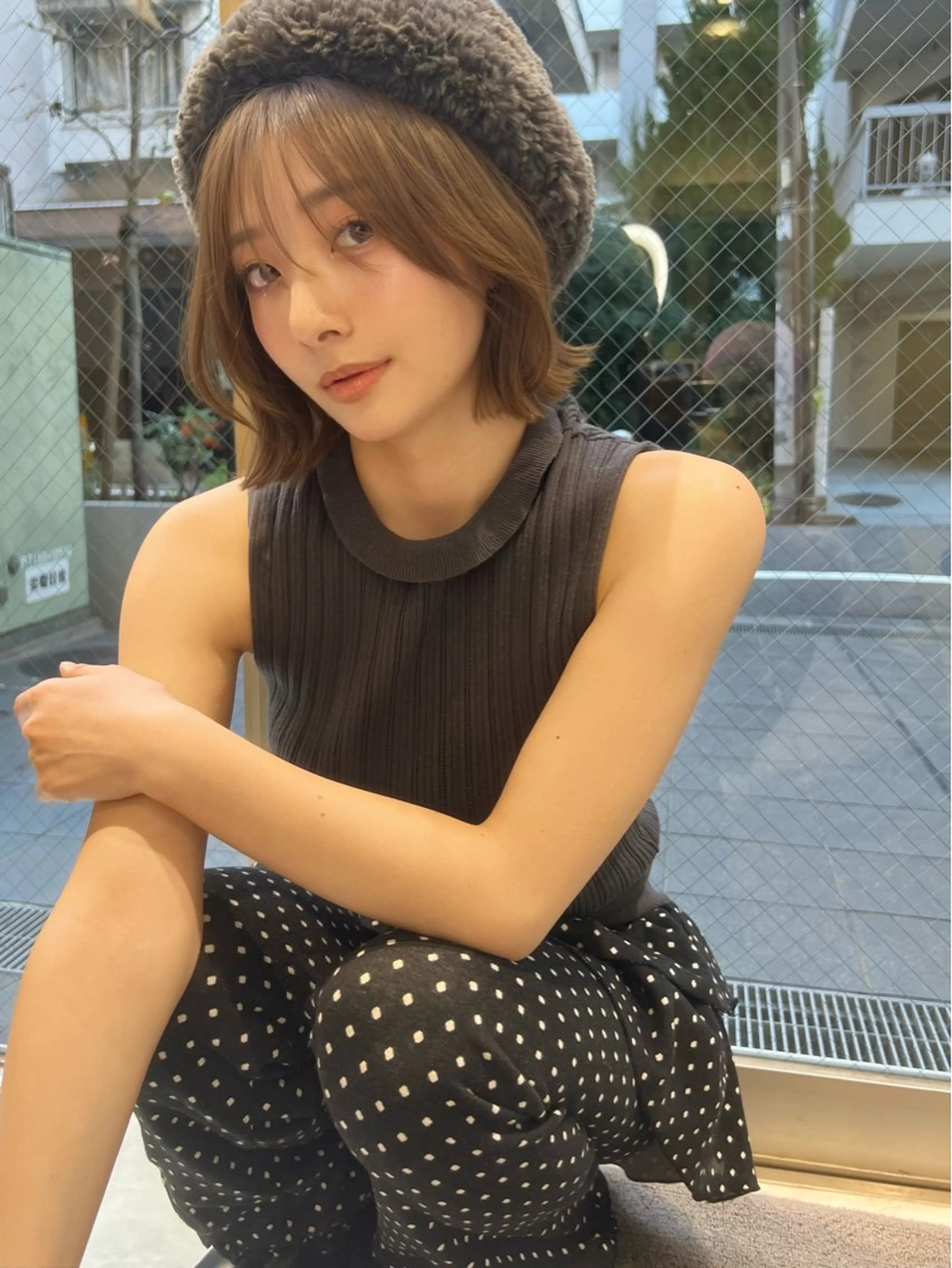 ショート カラー 透明感カラー カット ヘアカラー 小顔ボブ jilblanカホのヘアスタイル