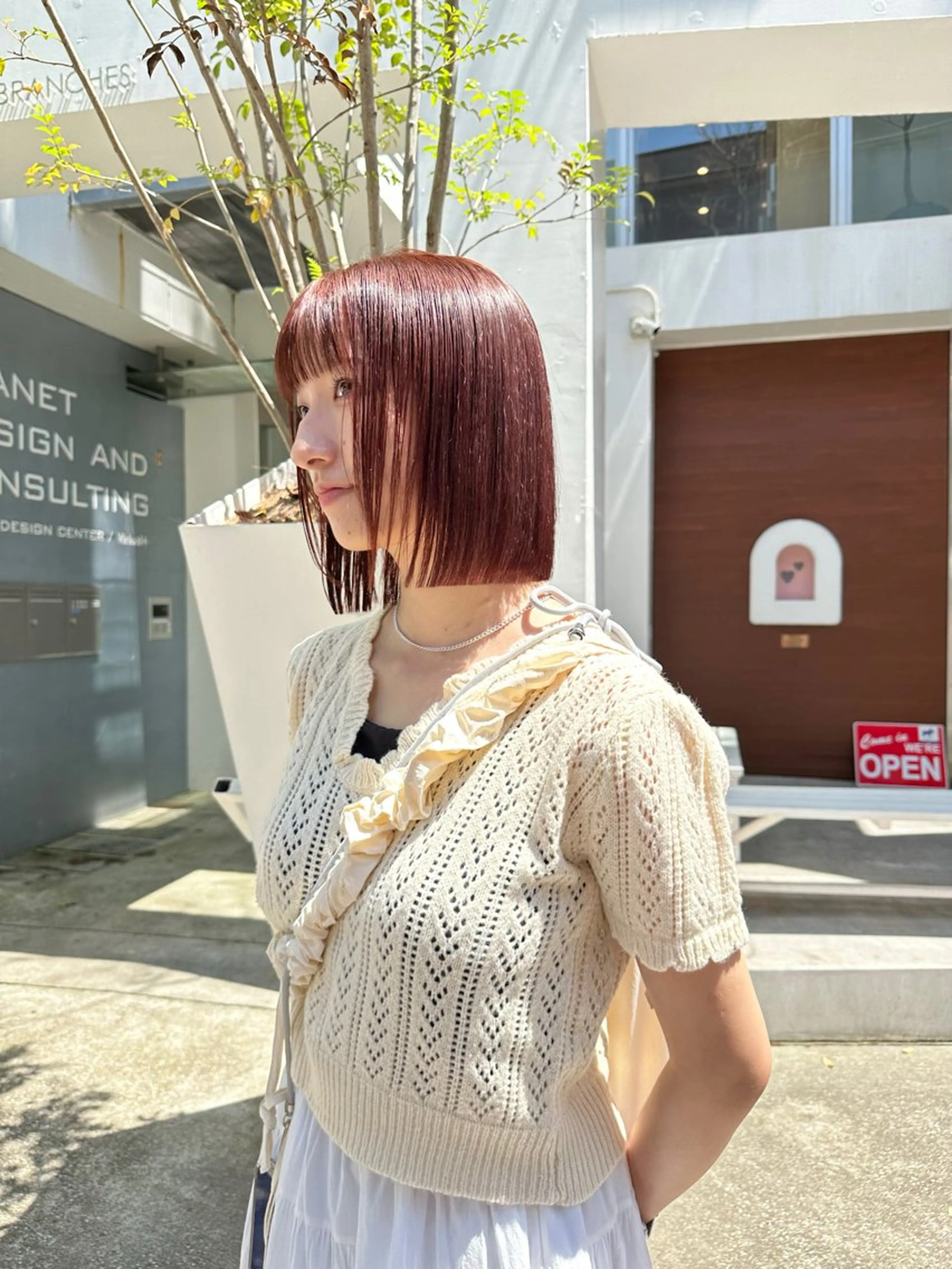 ショート カラー ブリーチ ハイトーンカラー ブリーチなしカラー オレンジ ピンクカラー REINA☁️透明感 カラー/ぷつっと♡のヘアスタイル