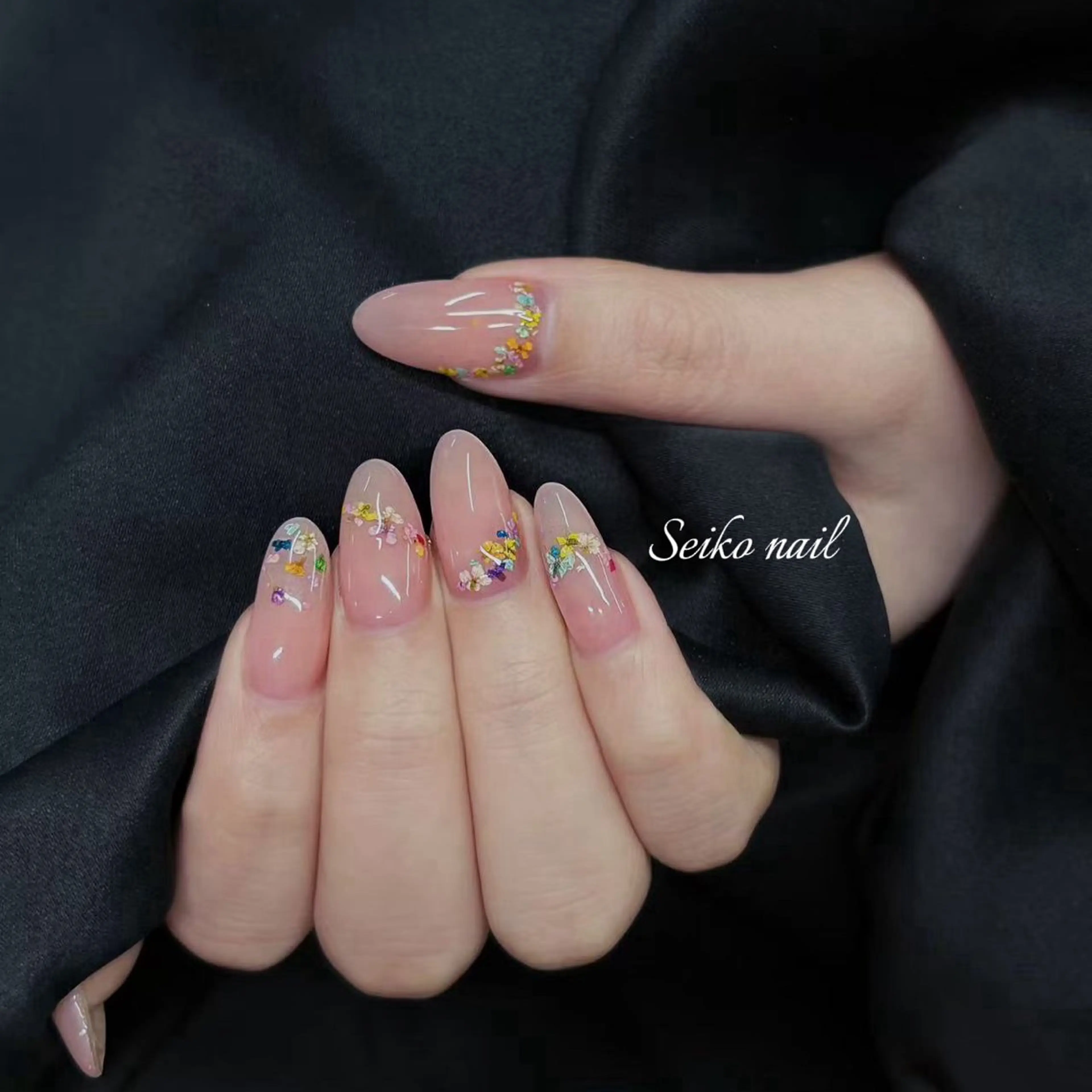 ネイル フレンチネイル ハート 韓国ネイル オフィスネイル シンプルネイル ハンドネイル seiko nail Nanami（渋谷）のネイルデザイン