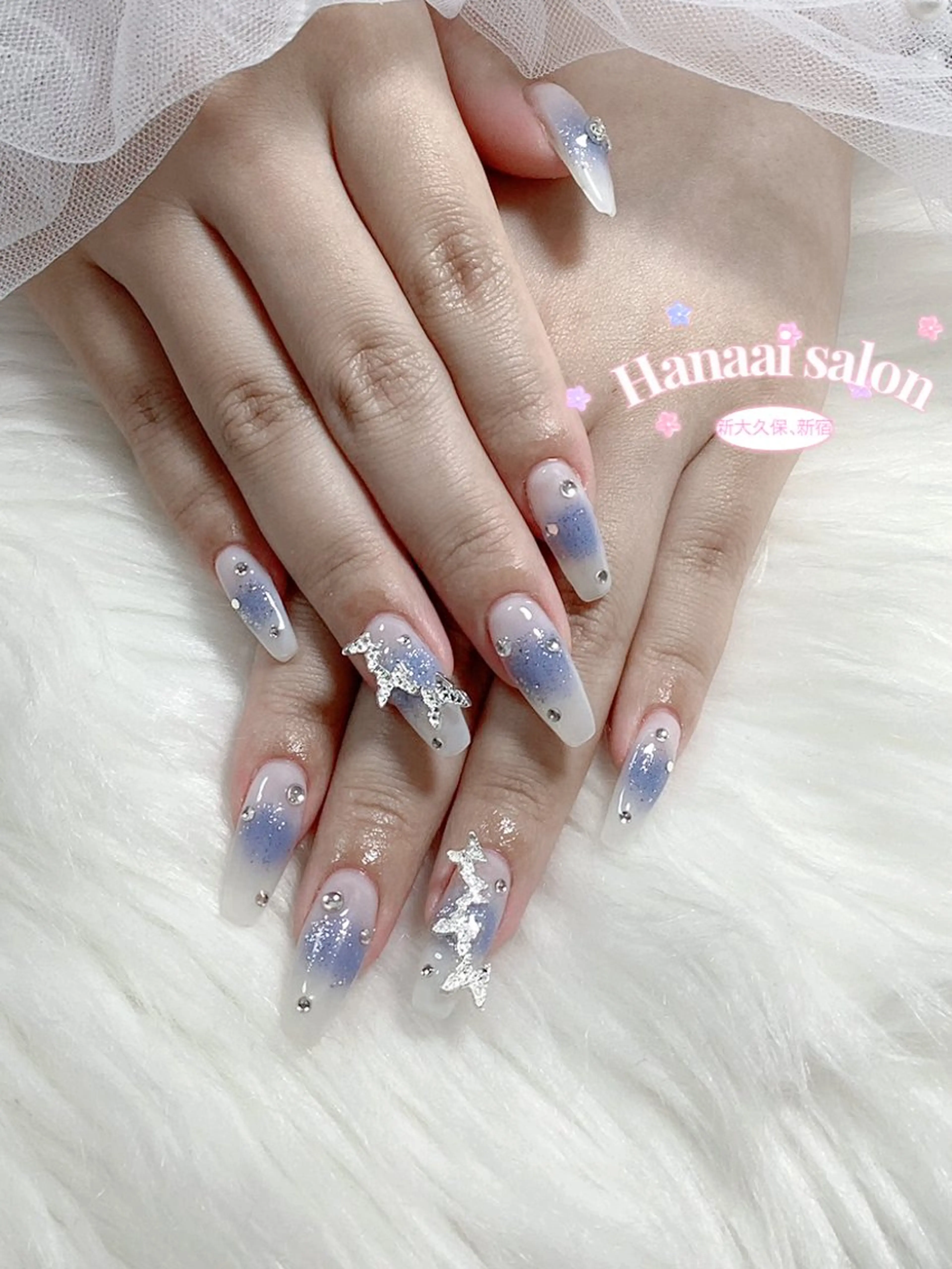 セミロング ハンドネイル Hanaai Salon新大久保店のネイルデザイン