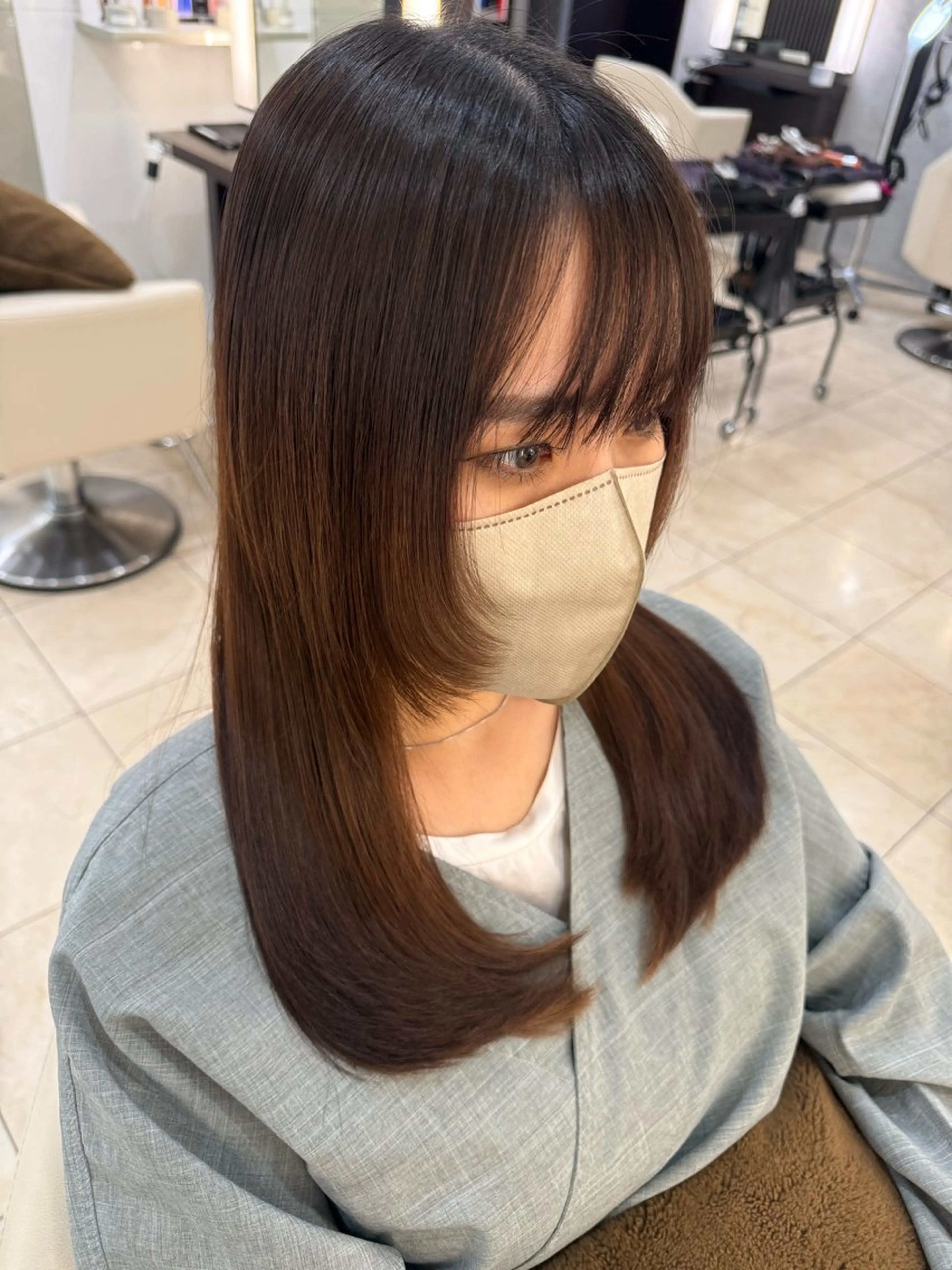 ミディアム 顔周りカット レイヤーカット 石垣廣乃 /Hironoのヘアスタイル
