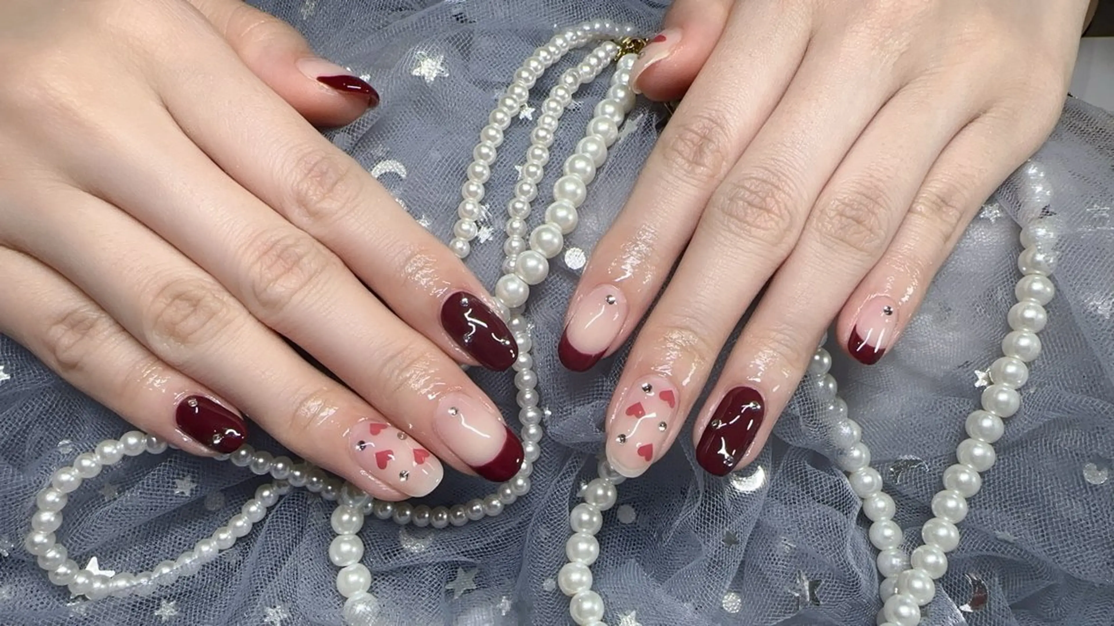 ネイル フレンチネイル ハート 持ち込み ハンドネイル Nail Salon J.Cのネイルデザイン