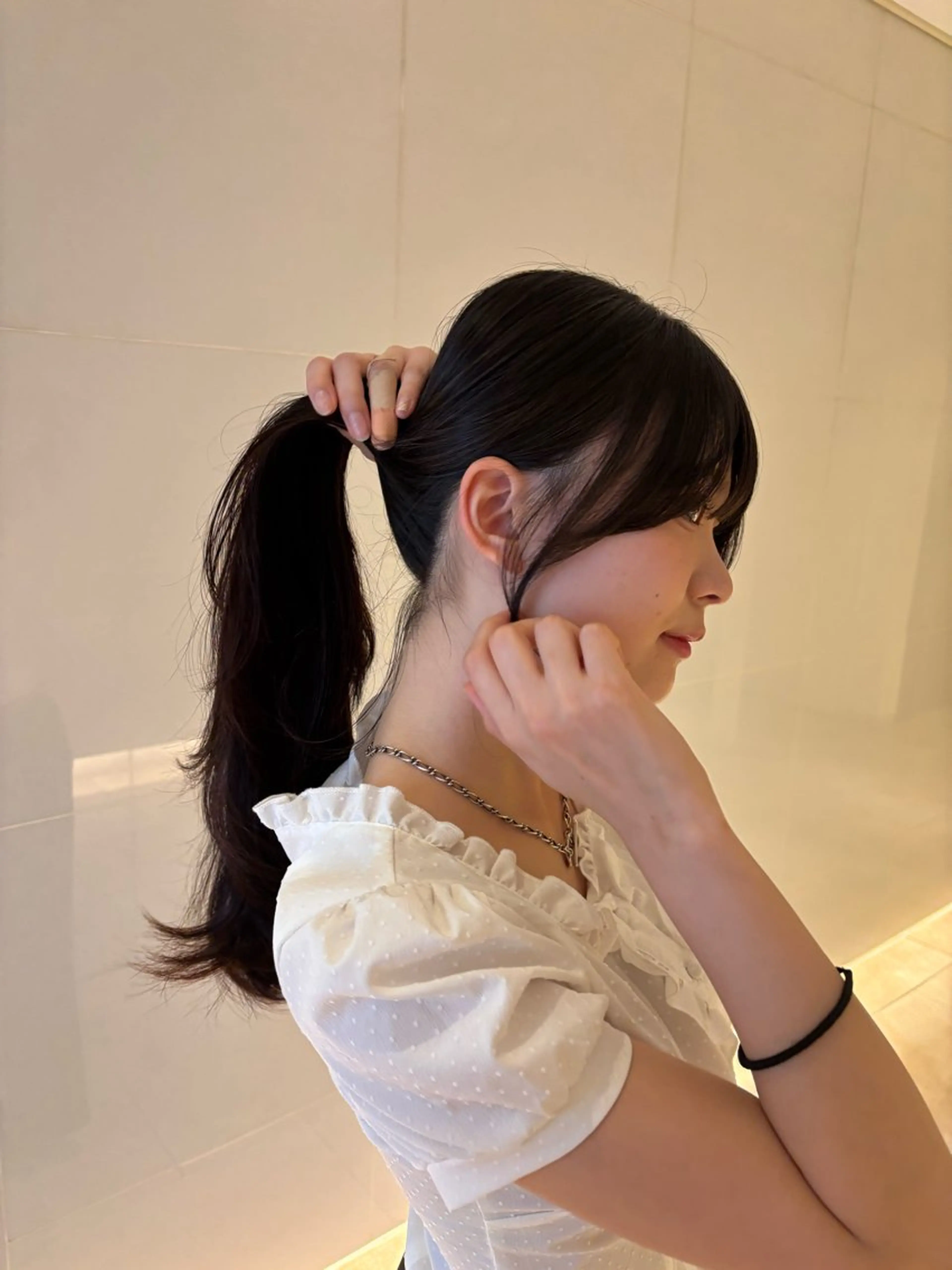 セミロング 顔まわりレイヤー 顔周りカット レイヤーカット カット ヘアカラー トリートメント Ayano‪‪🎀似 合わせ×透明感🎀のヘアスタイル