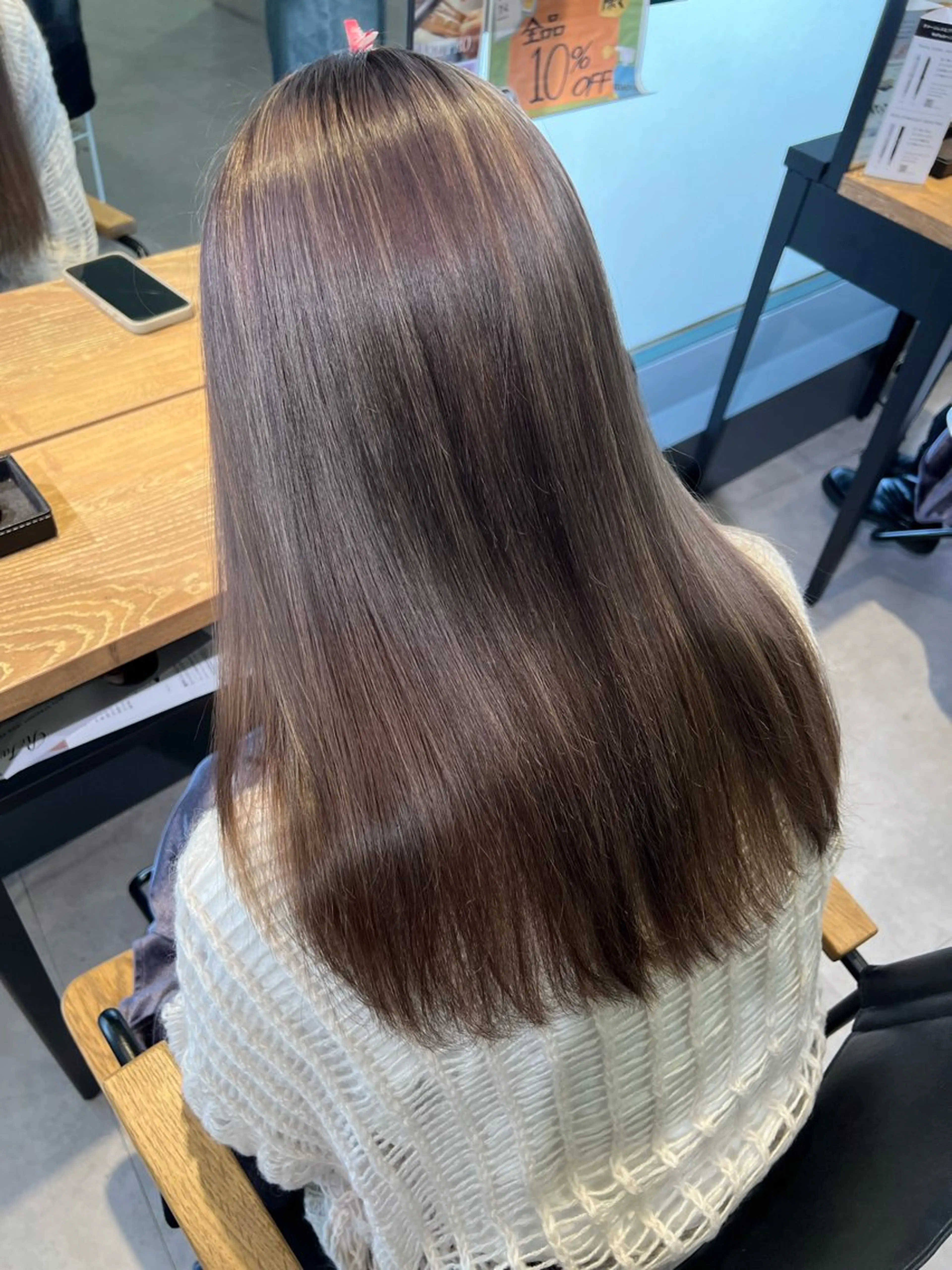 セミロング トリートメント 顔まわり／髪質改 善／白髪ぼかし／中山のヘアスタイル