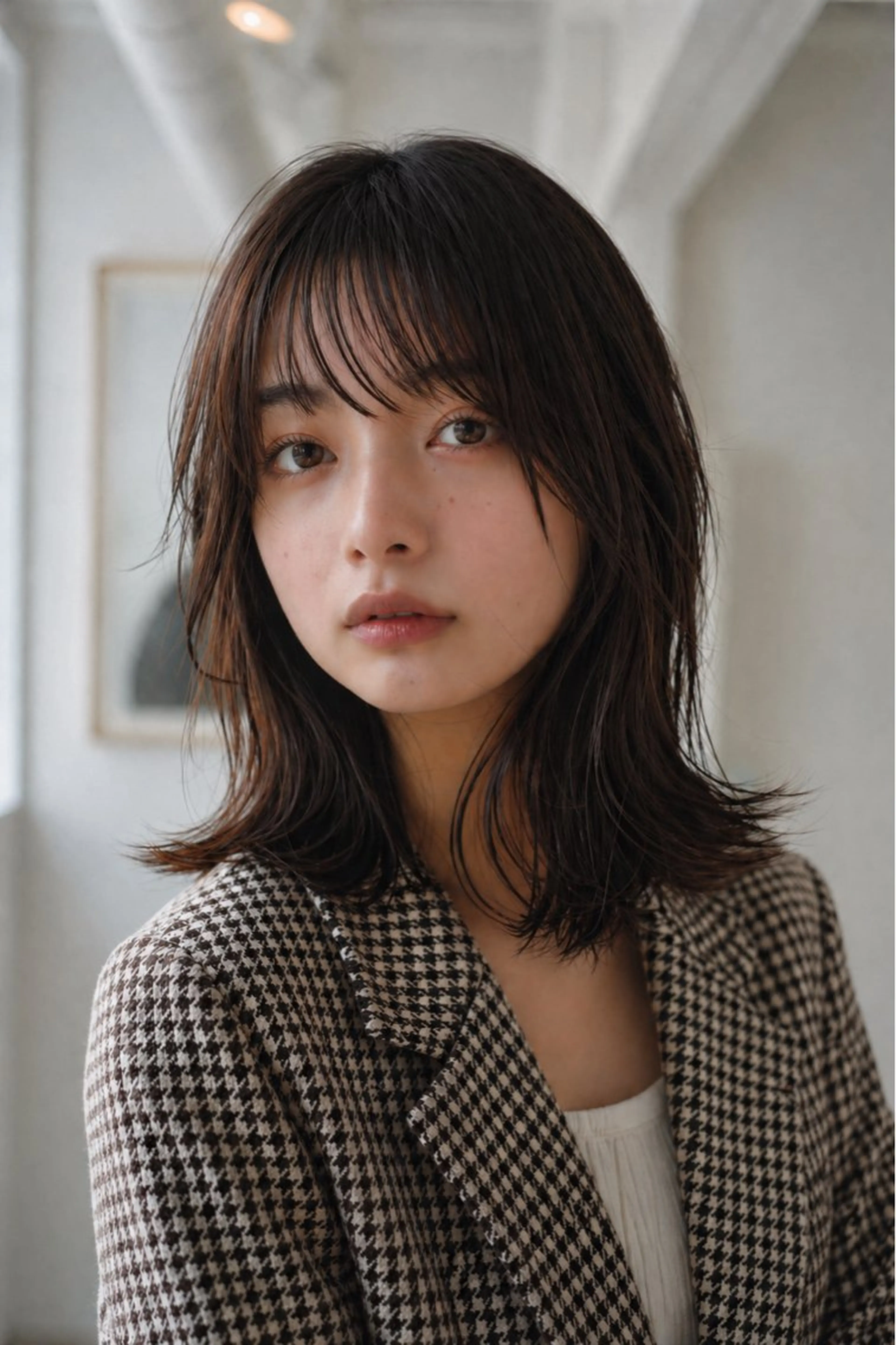 ミディアム カット ヘアカラー トリートメント 松谷 圭のヘアスタイル