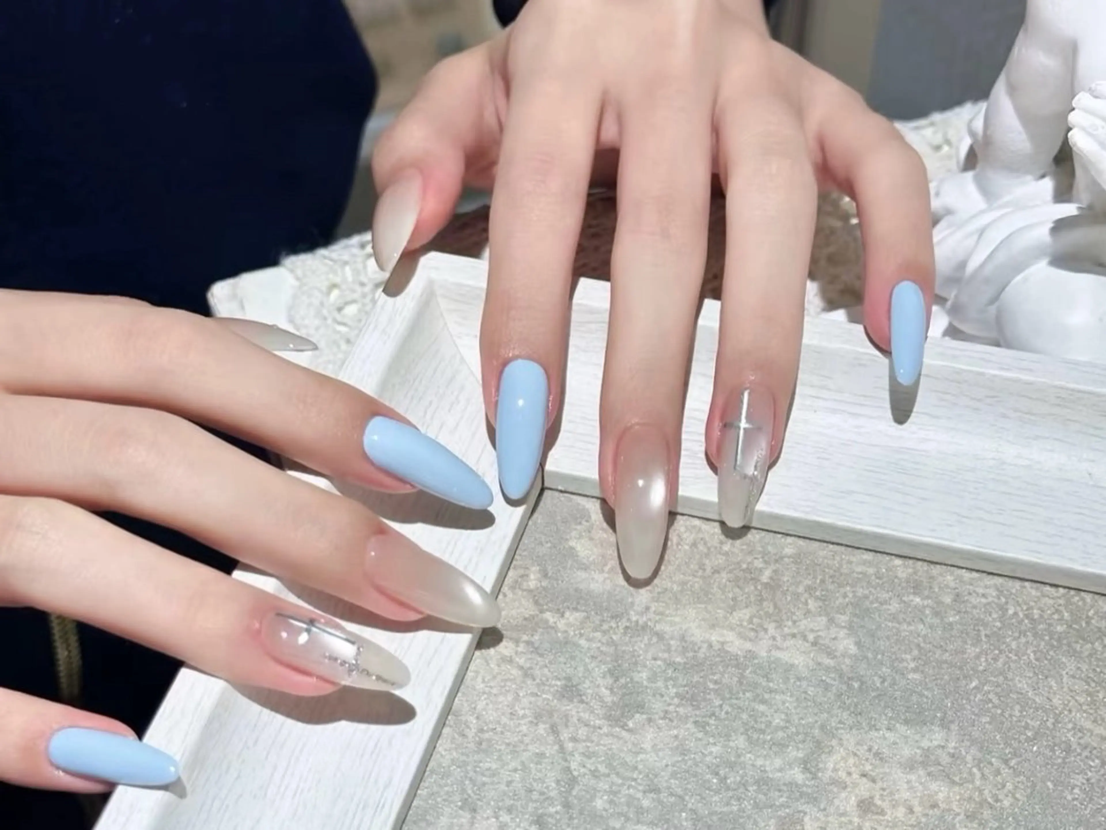 ネイル チークネイル 長さ出し フレンチネイル ガーリー 韓国ネイル sun nail池袋 モデル募集のネイルデザイン