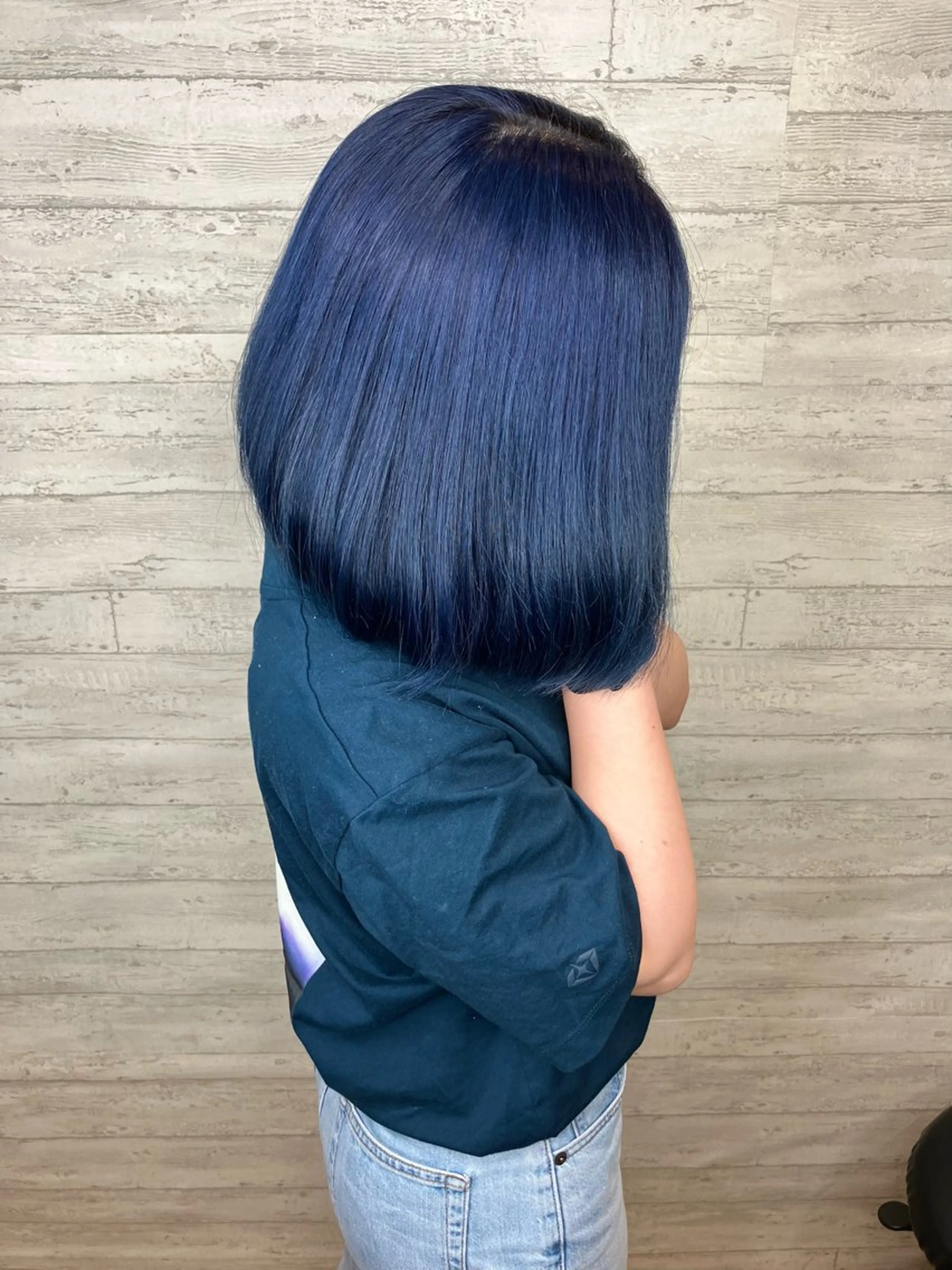 ミディアム カラー ブルーカラー ネイビーカラー 小池 穂果/ 府中のヘアスタイル