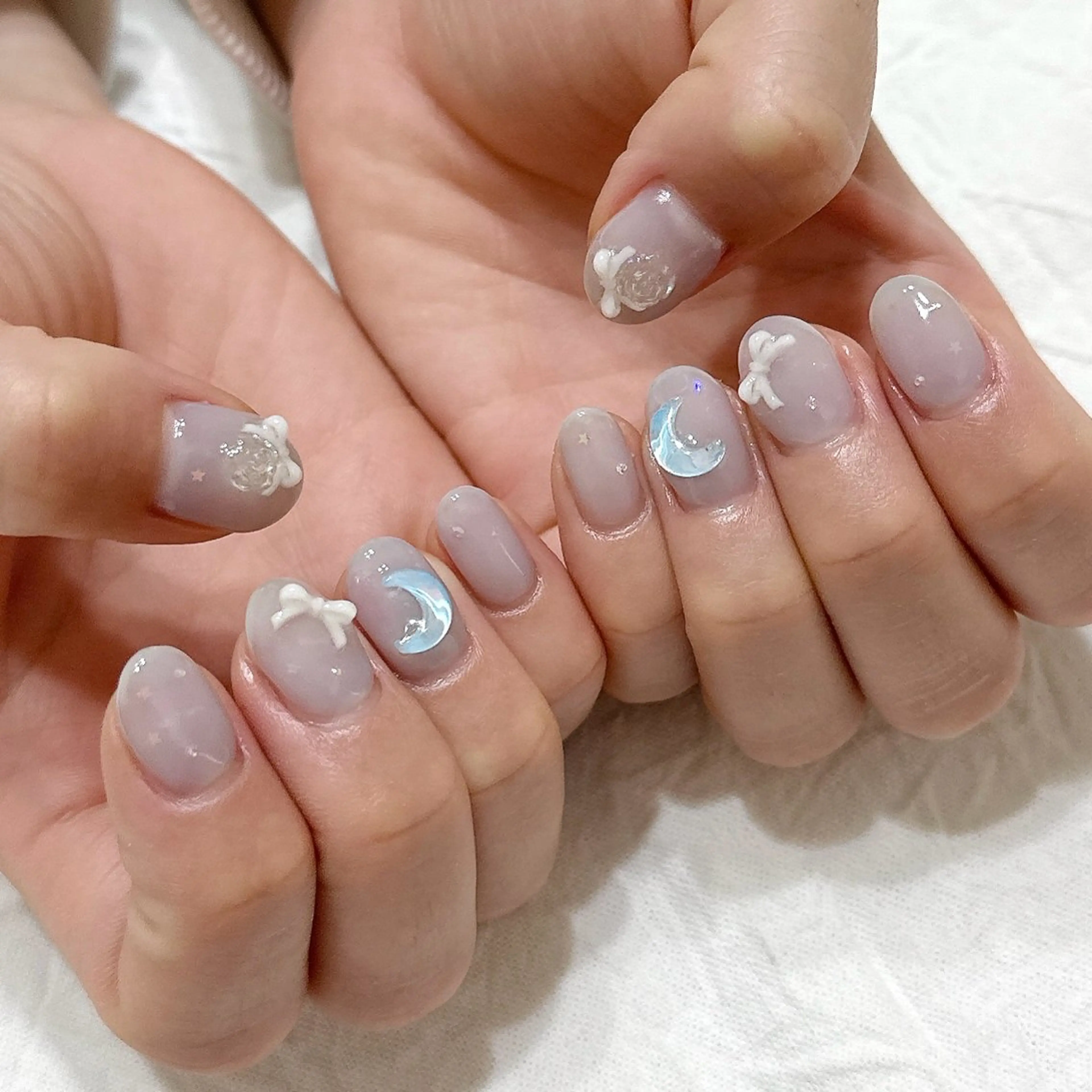 ネイル 水色 ハンドネイル peaberry nailのネイルデザイン