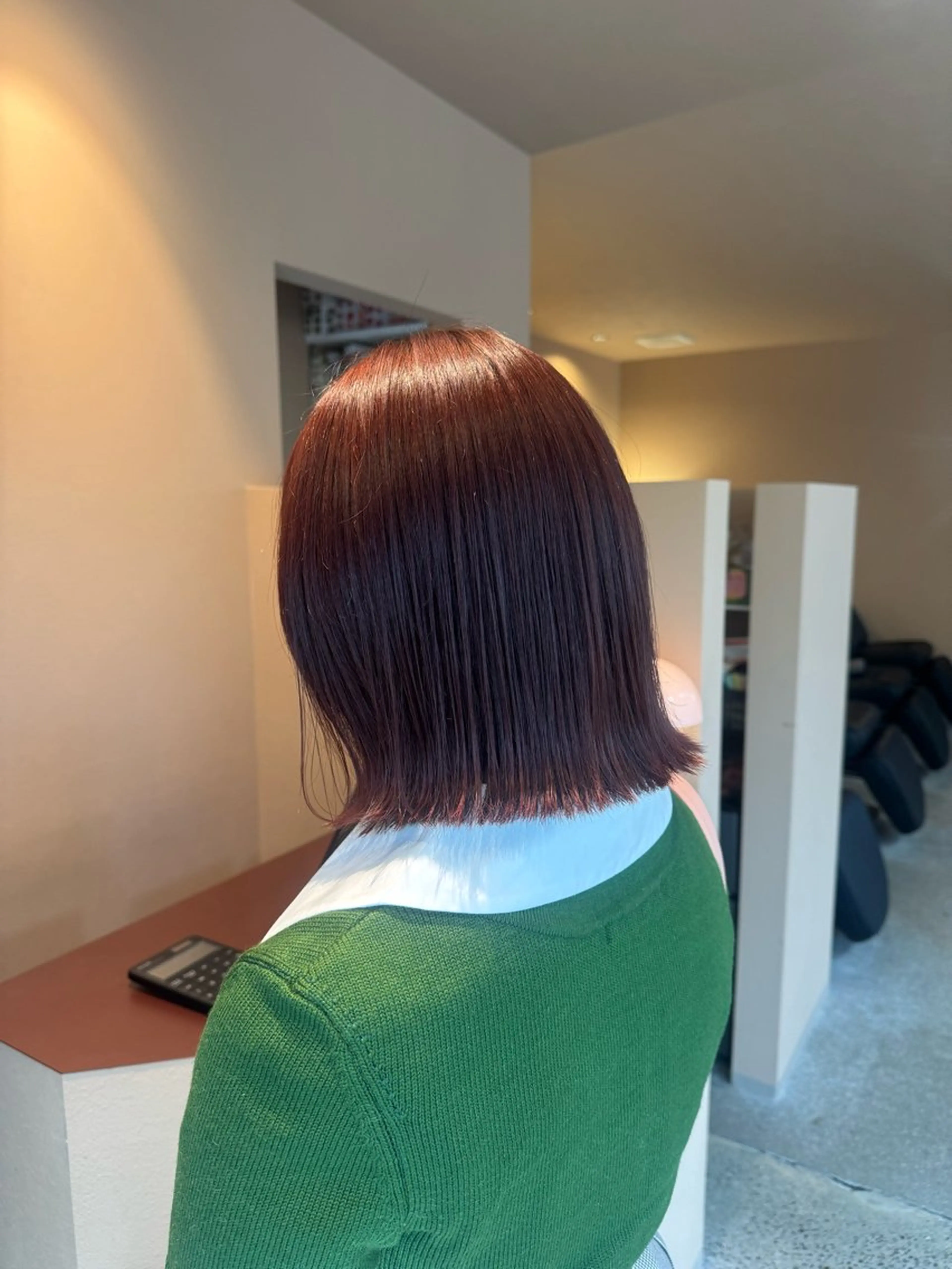 ミディアム ピンクブラウン ボブ 【YOKE】　西田 乃那のヘアスタイル