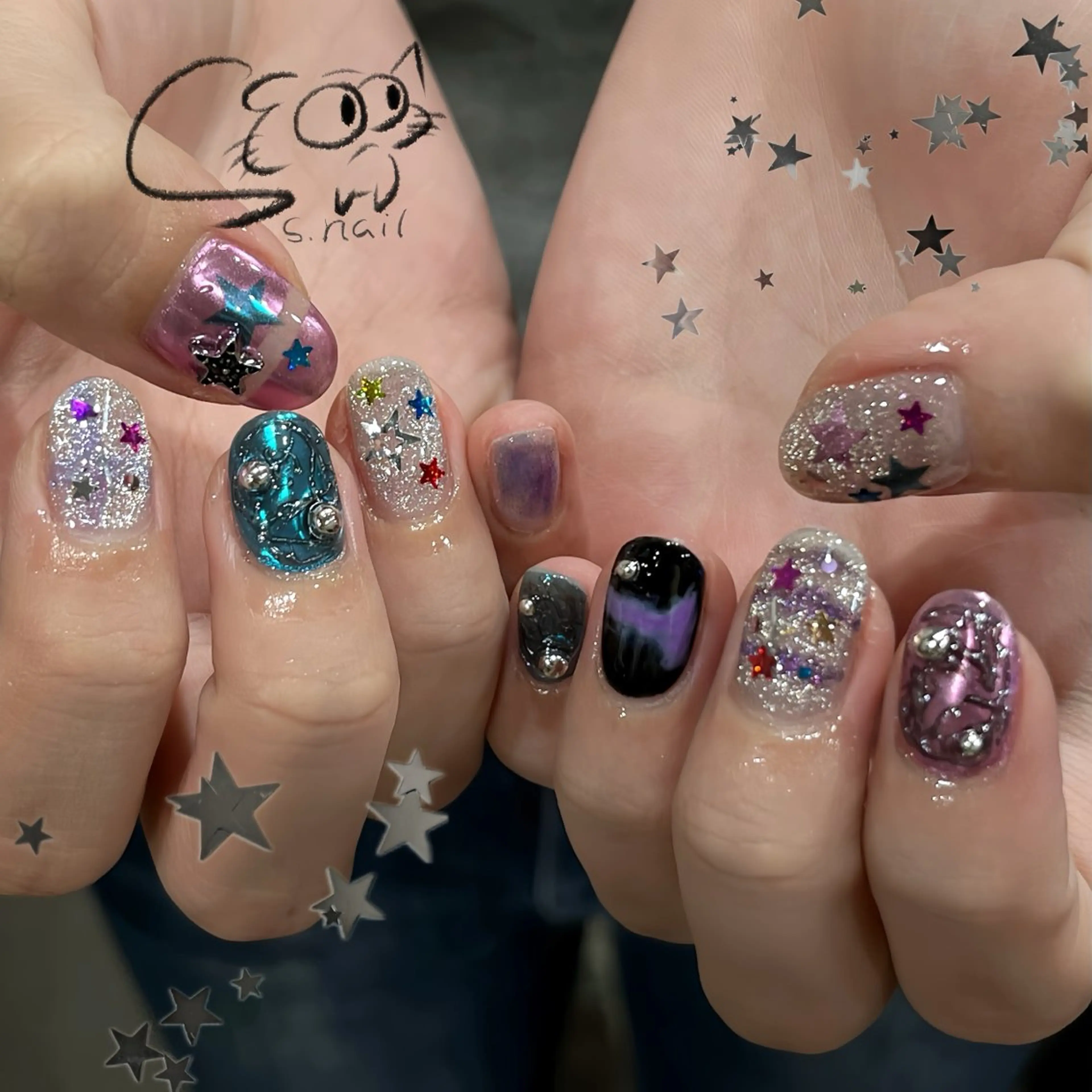 ネイル アートネイル チークネイル フレンチネイル グラデーション マグネットネイル S.nail _のネイルデザイン