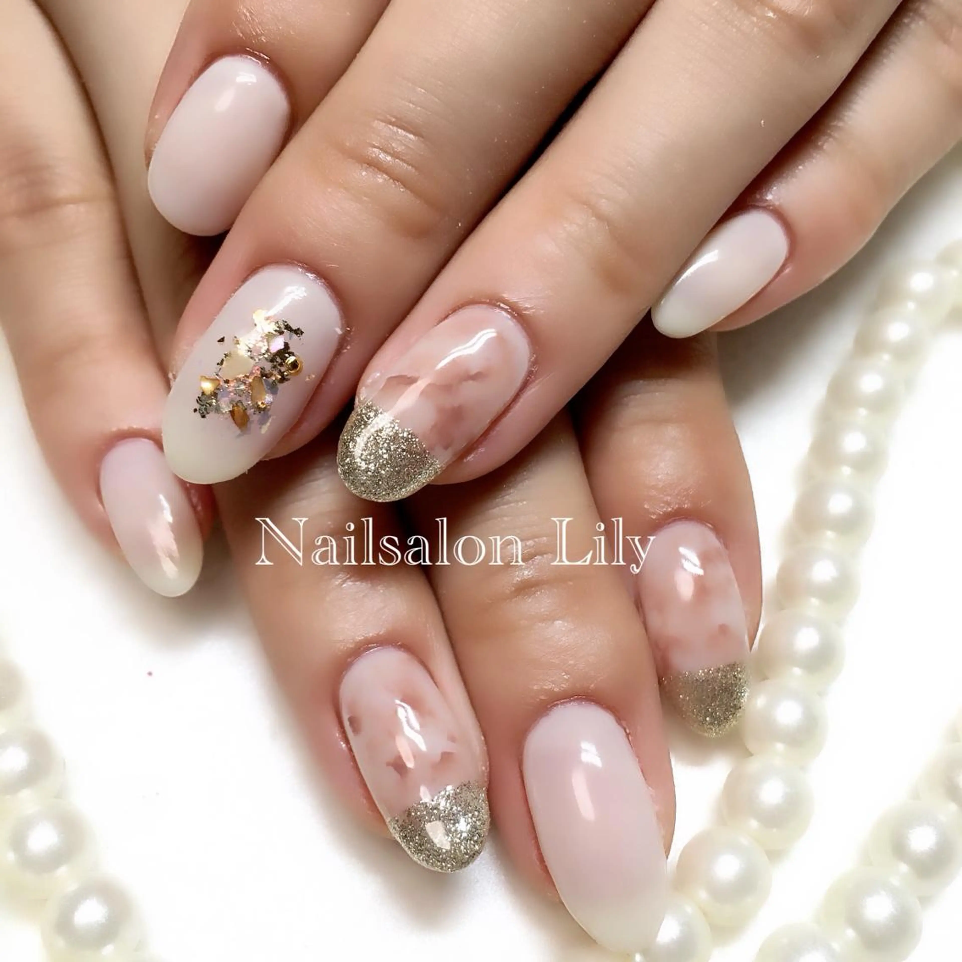 ネイル 大理石ネイル(マーブル) Lily*nail 🌻Mii🌻のネイルデザイン
