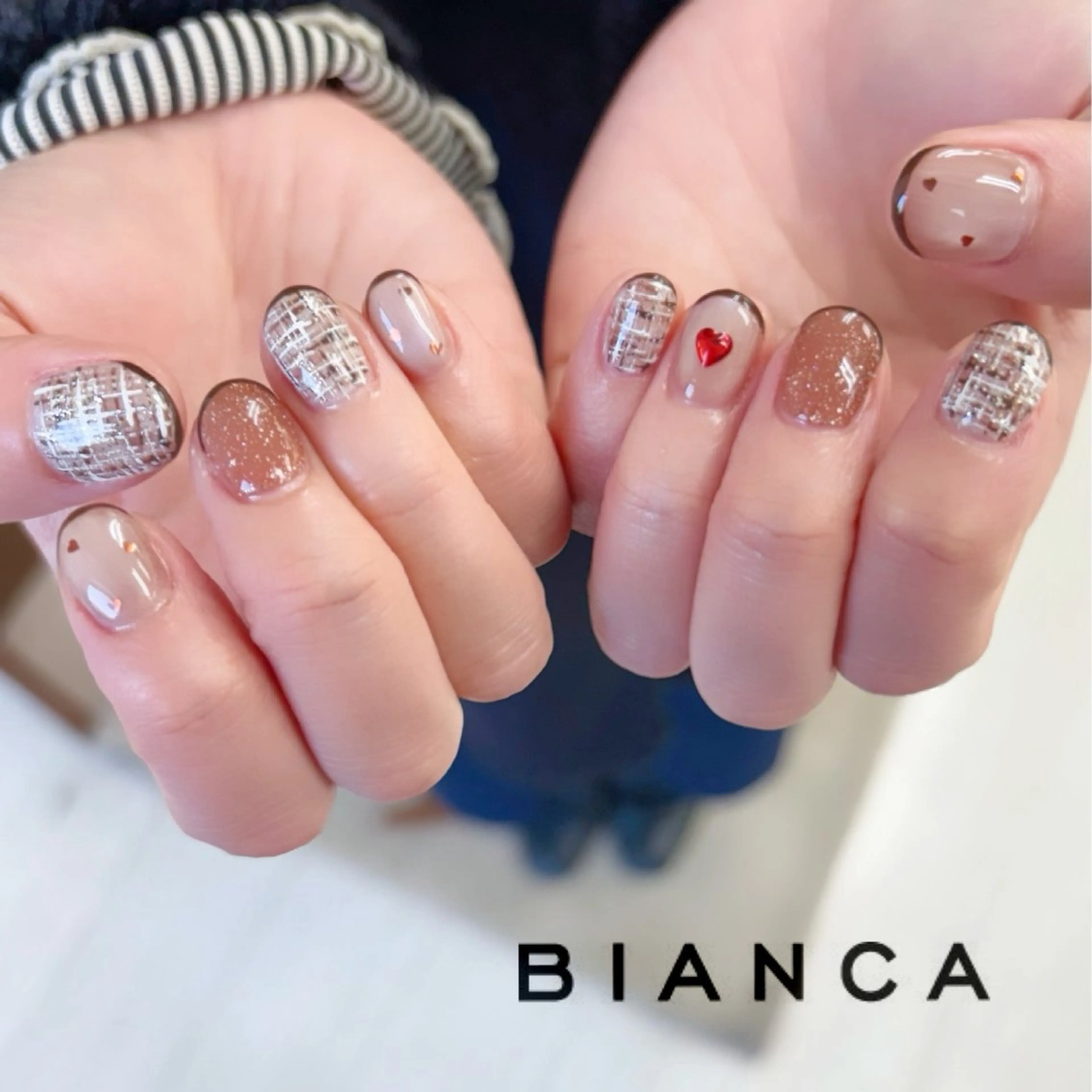 ネイル バレンタイン ハンドネイル Bianca大宮店 上野のネイルデザイン